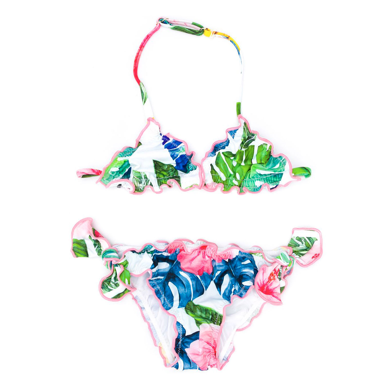 MC2 Saint Barth Multicolor Tropical Print Girls Bikini