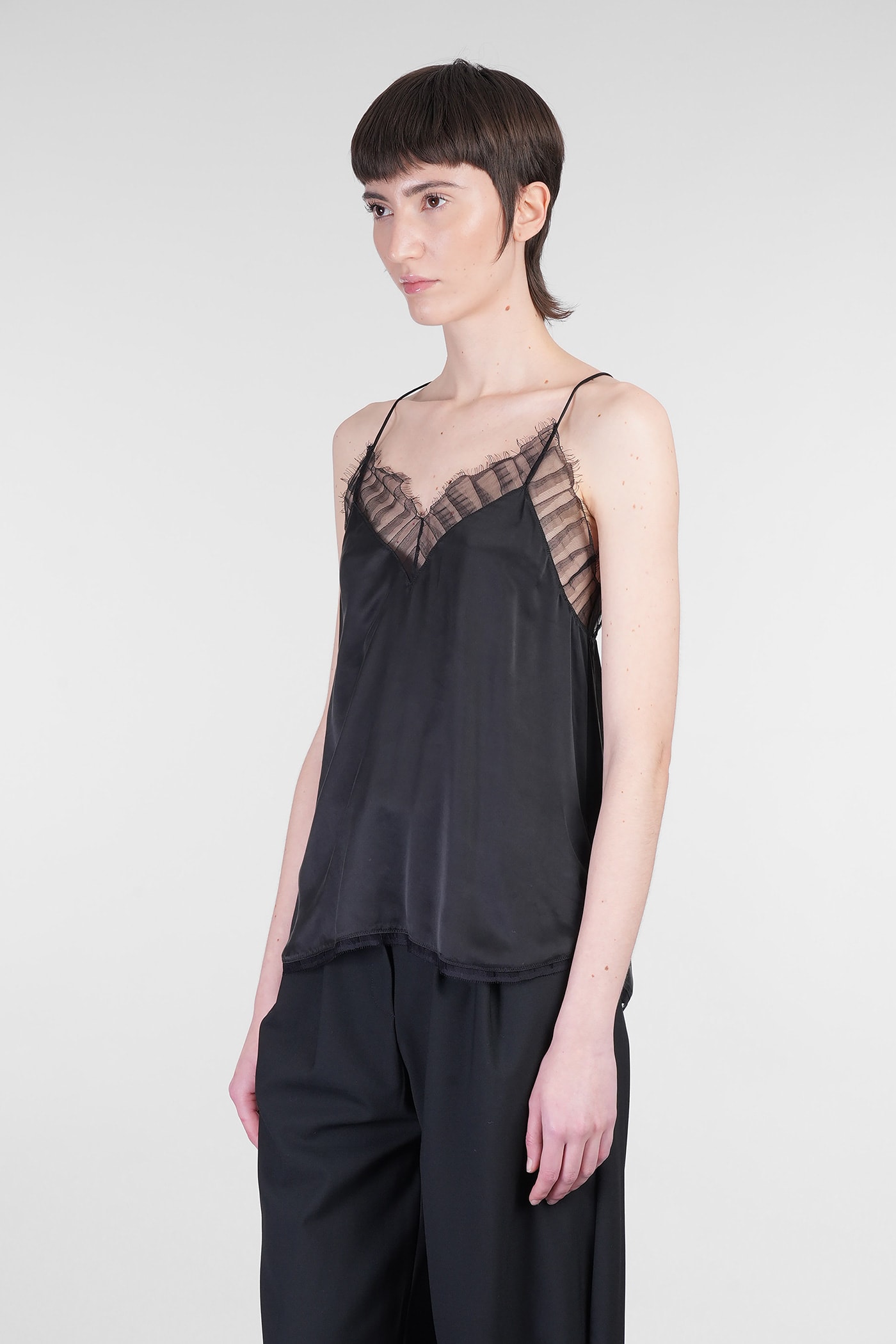 Iro Berwyn Silk Cami With Lace Trim