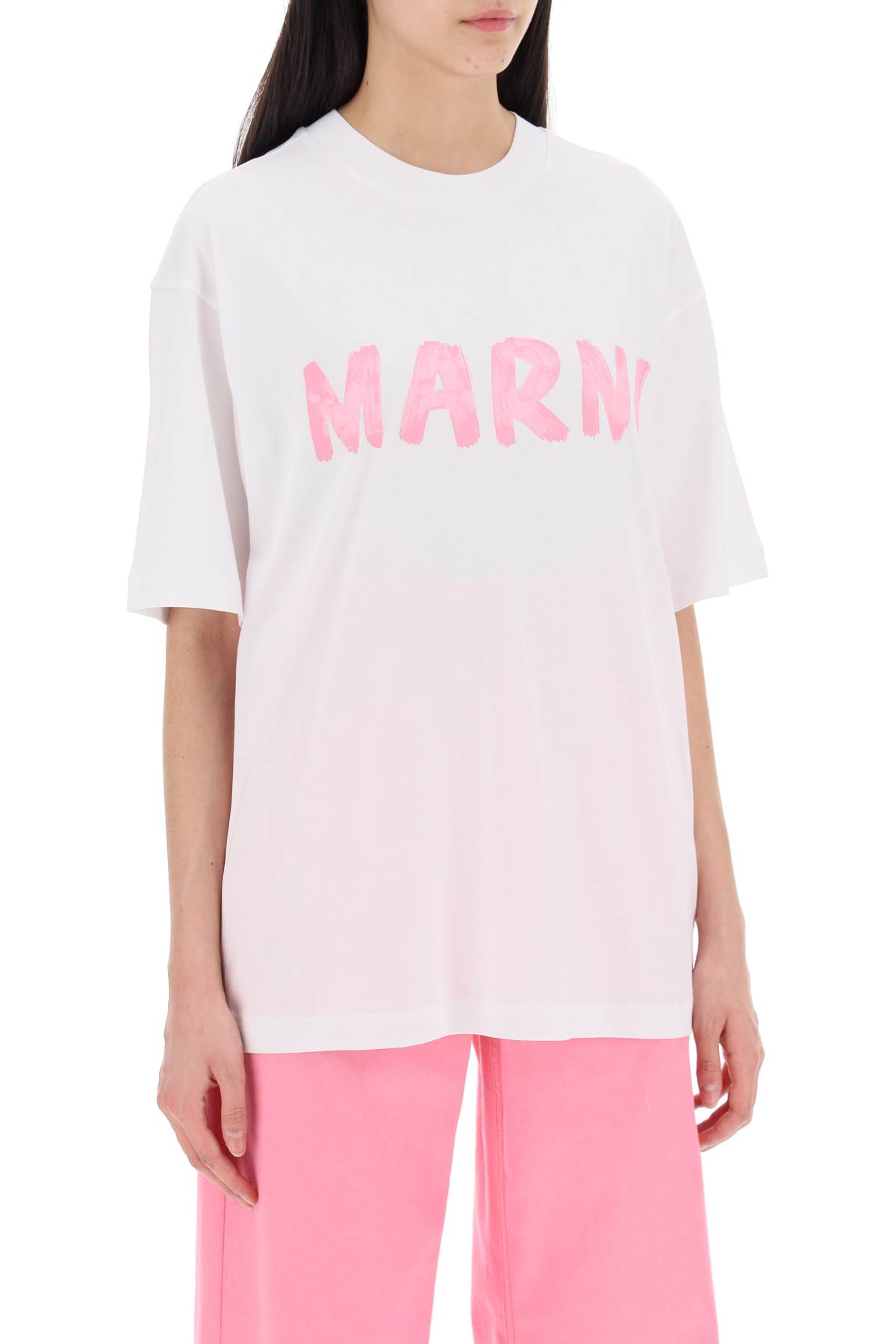 Shop Marni Logo Detail Round Neck T-shirt