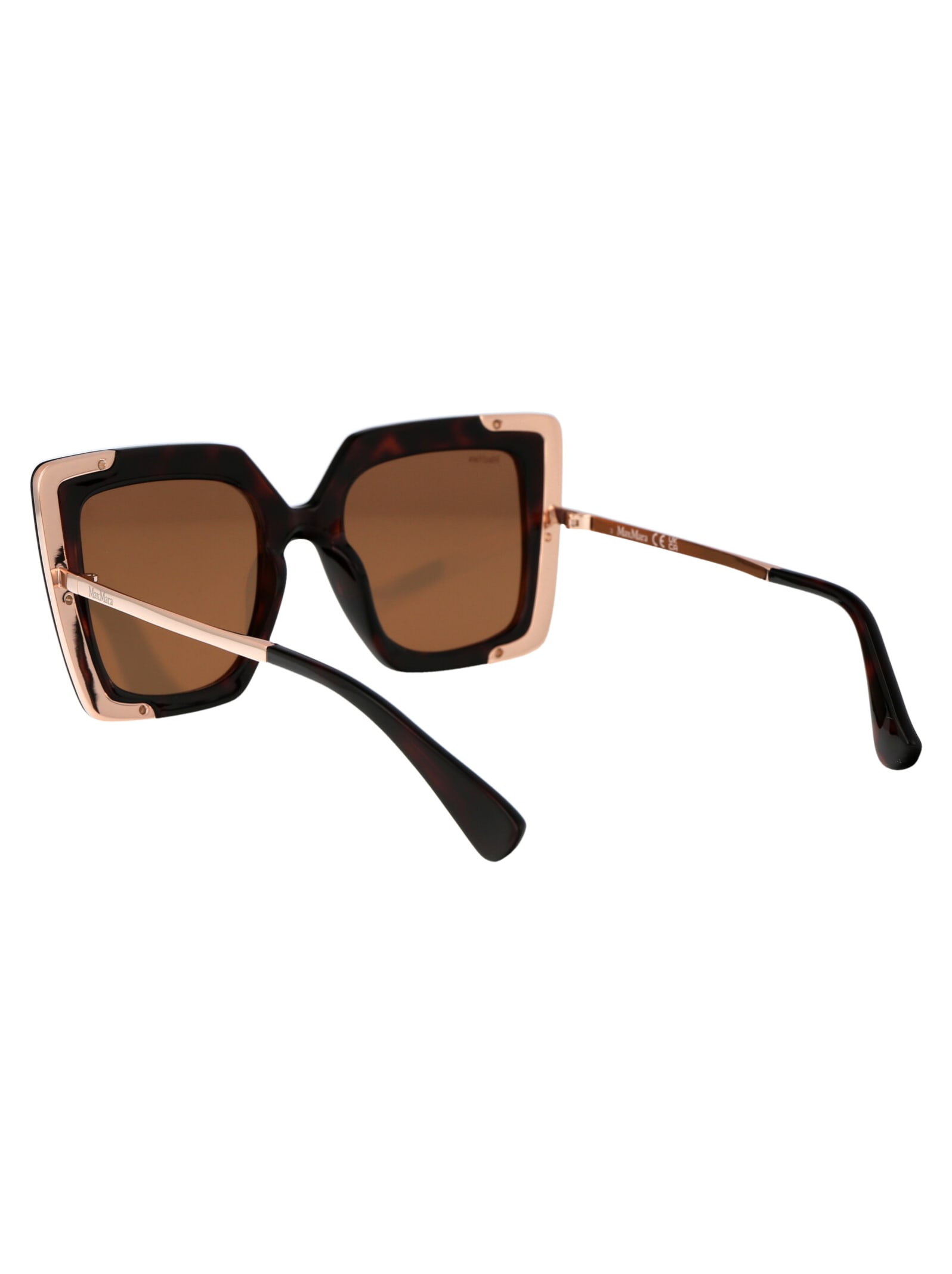Shop Max Mara Design4 Sunglasses In 54s Avana Rossa/bordeaux