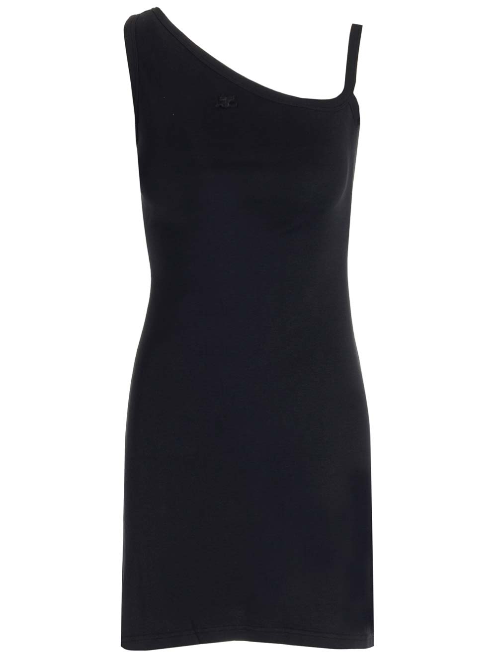 Shop Courrèges Jersey Mini Dress In Black