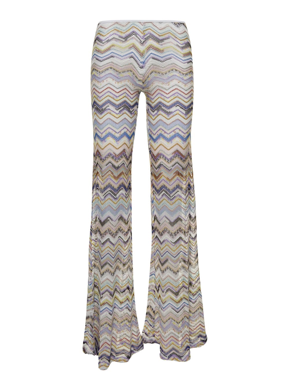 Shop Missoni Multicolor Flared Trousers In Viscose Blend Woman