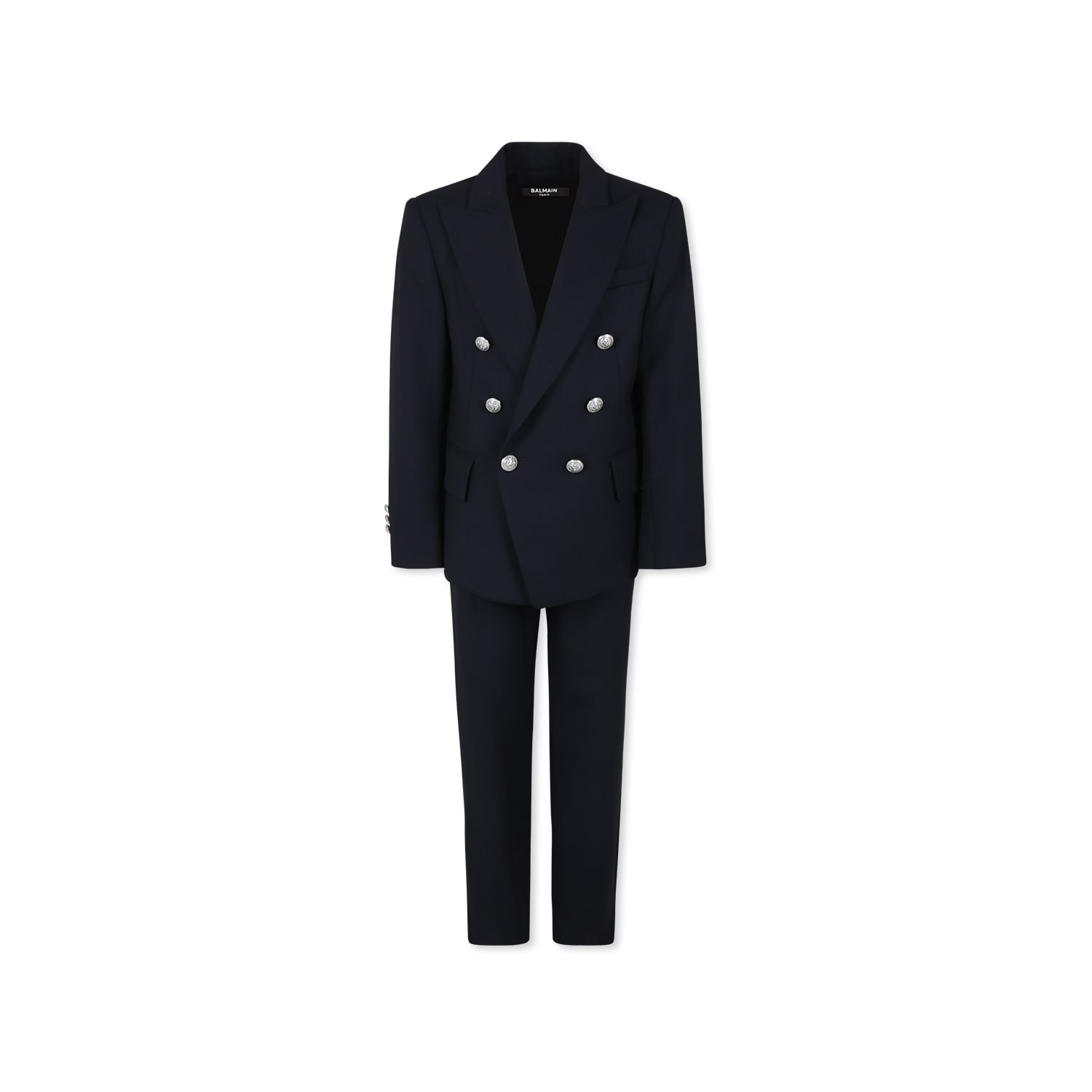 Shop Balmain Blue Suit For Boy