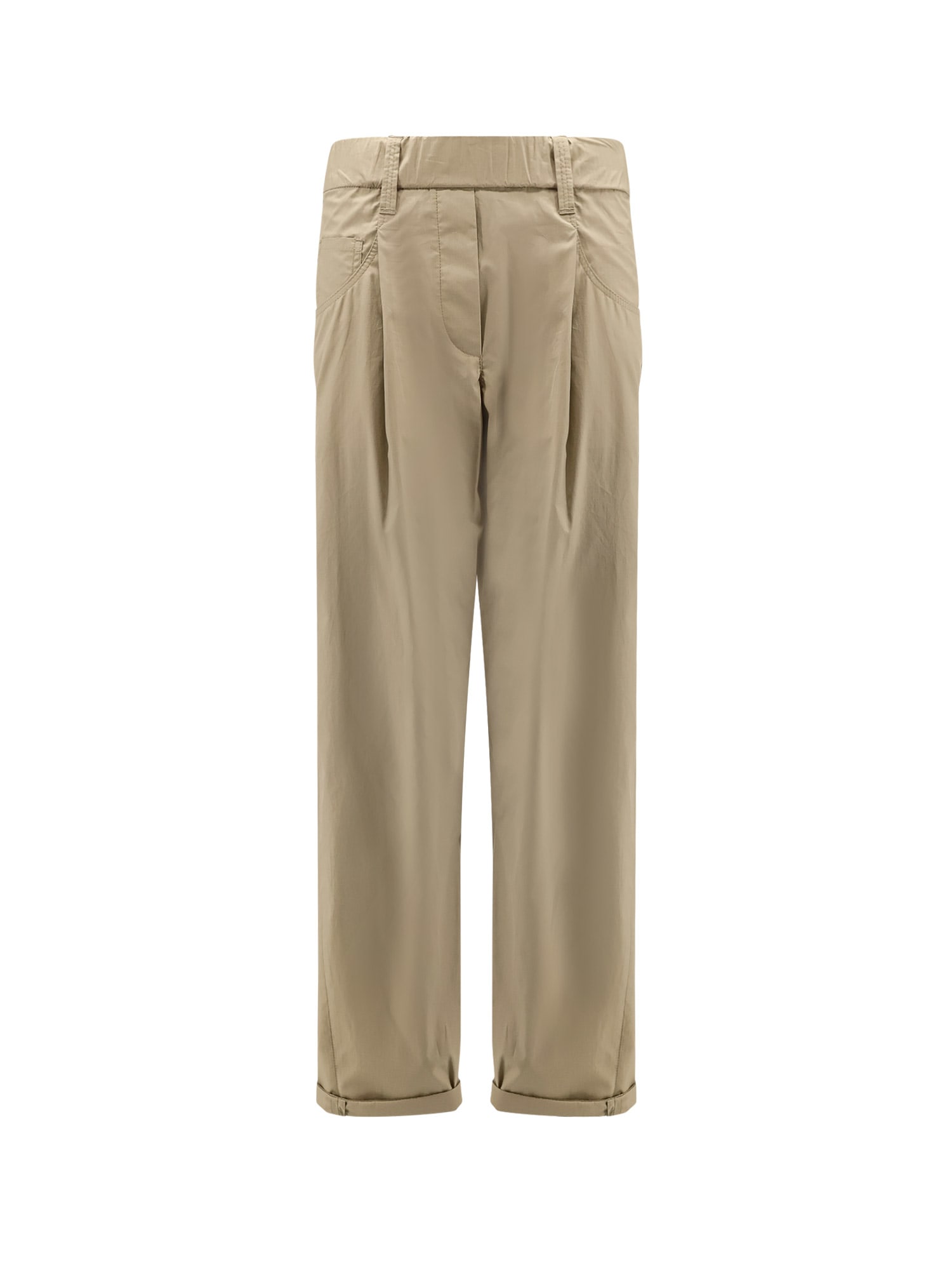 Brunello Cucinelli Cotton Trousers With Monili Detail