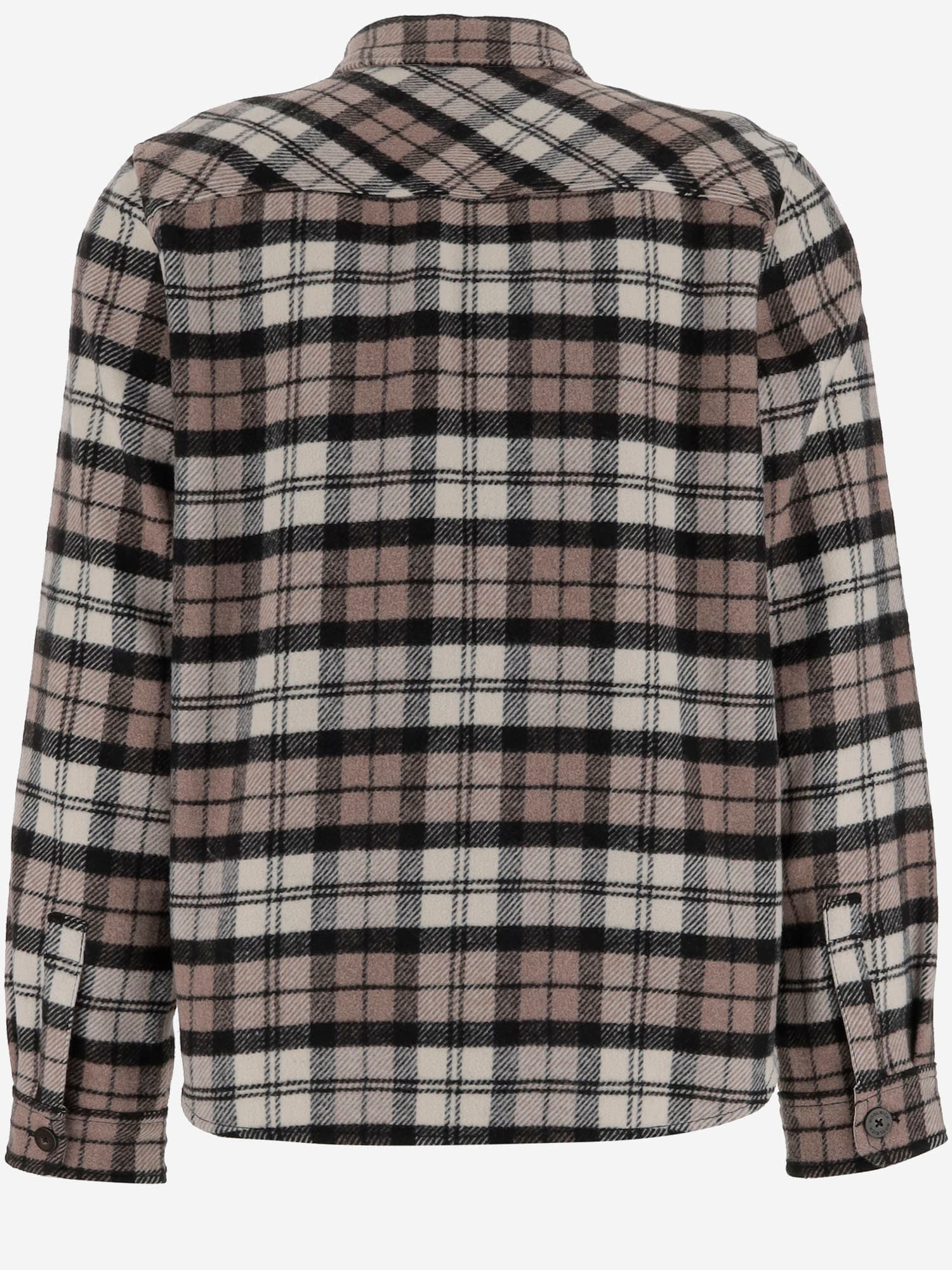 Woolrich Wool Blend Shirt With Check Pattern In Burgundy