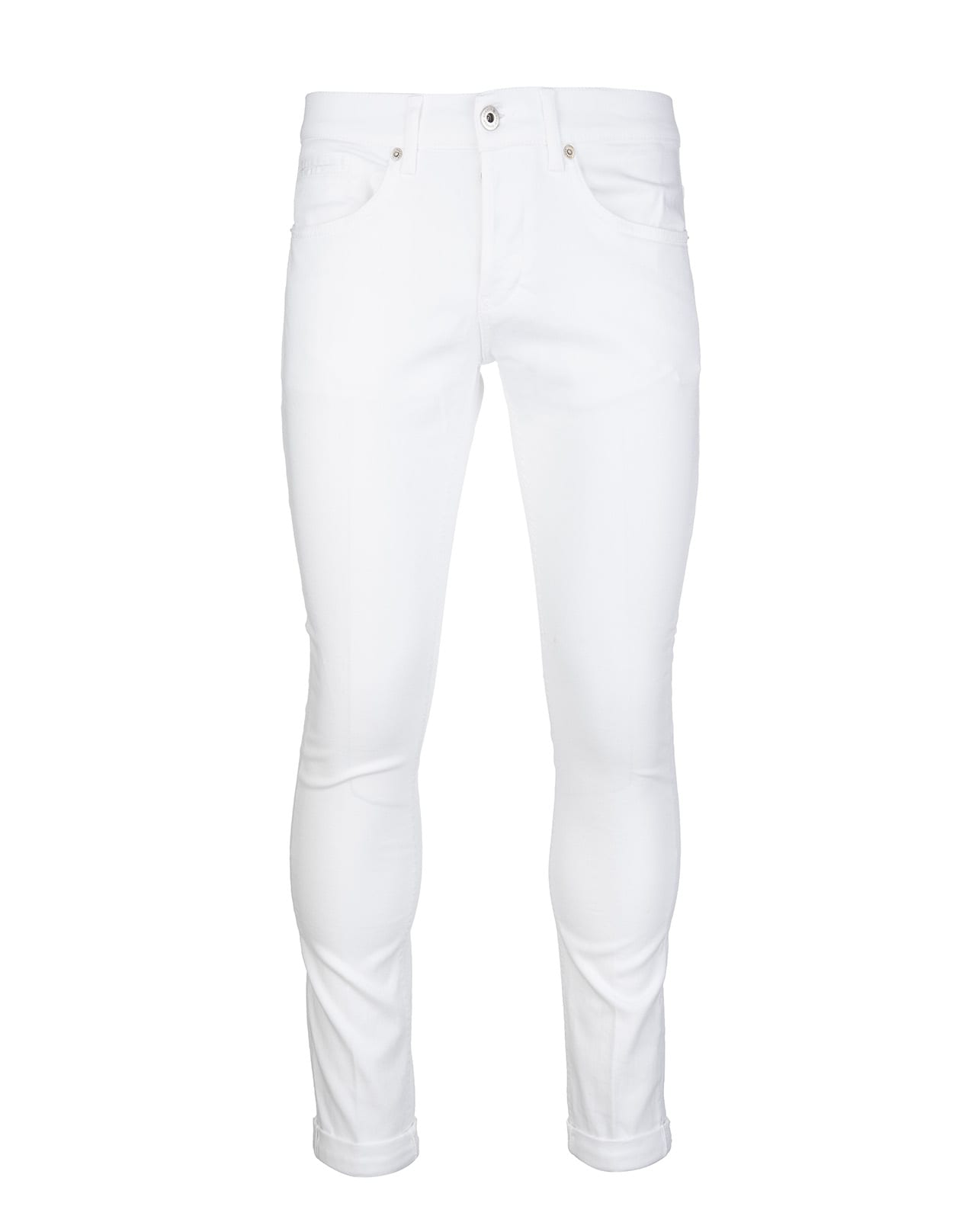 Dondup Man George Skinny Jeans In White Bull Denim