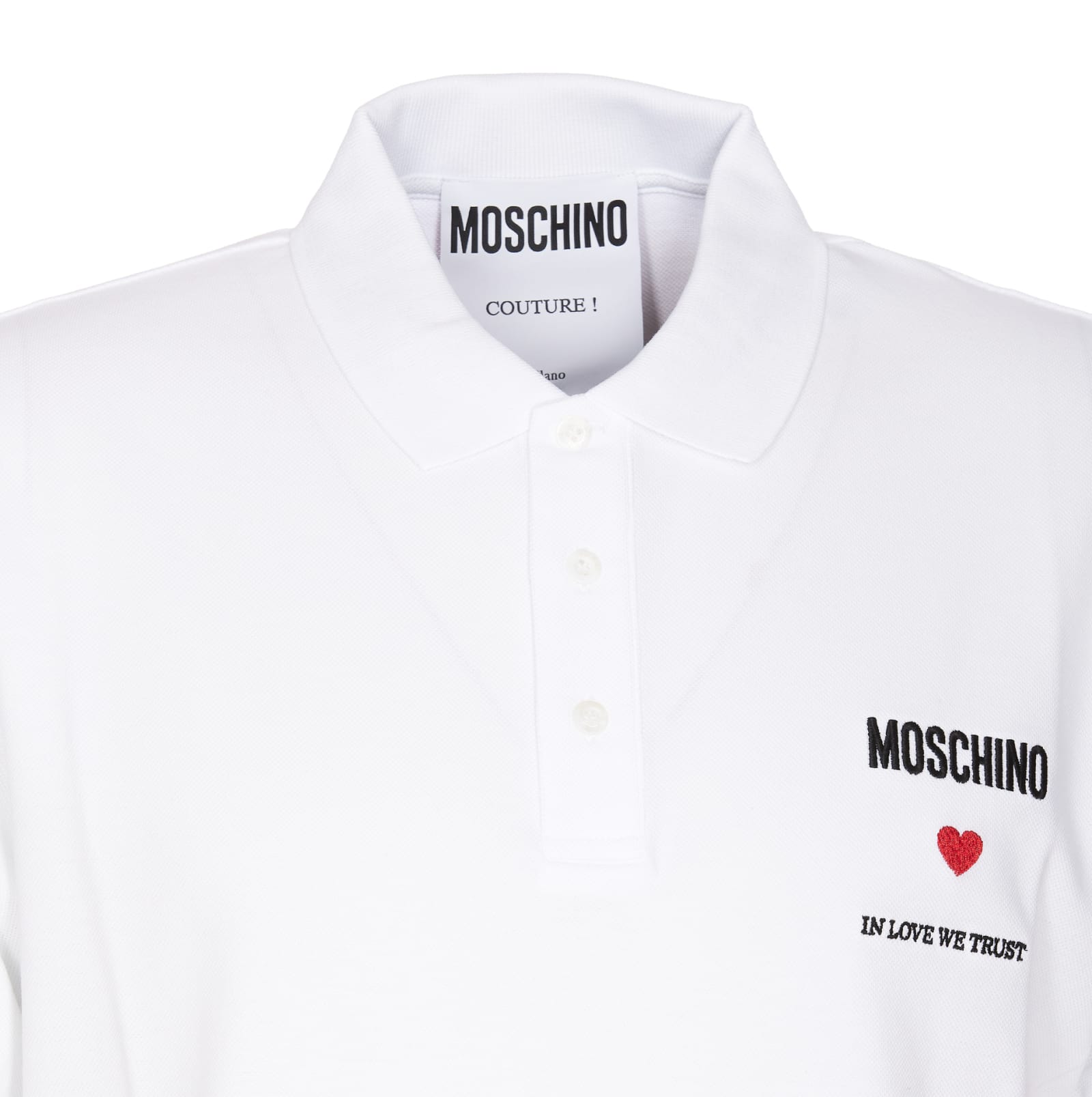 Shop Moschino In Love We Trust Polo Shirt In 1001