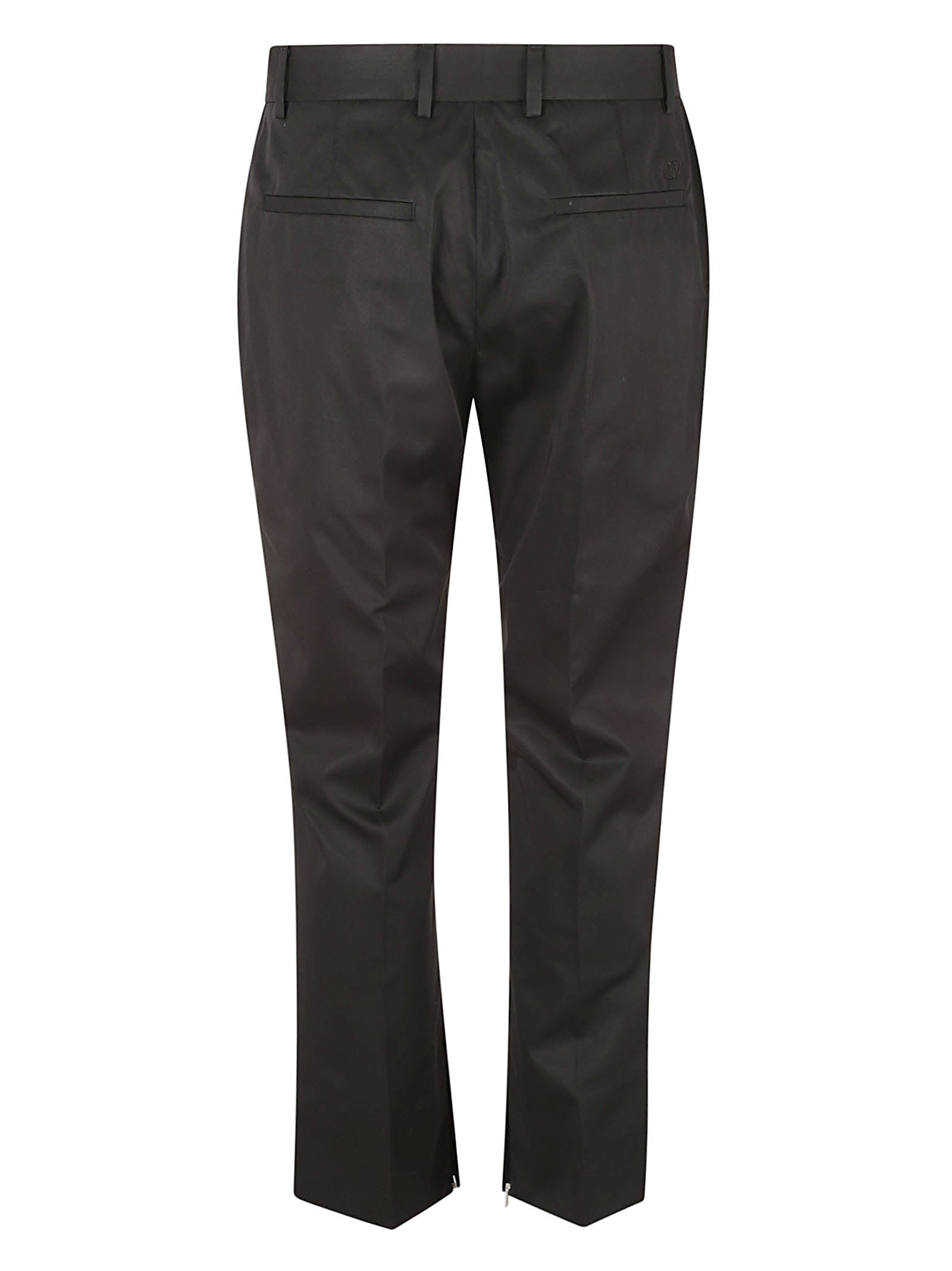 Shop Off-white Slim Fit Trousers In Black