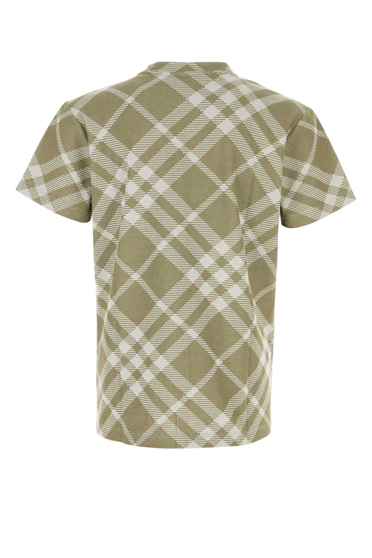 Shop Burberry Printed Stretch Cotton Blend T-shirt In Dhunterwhipcheck