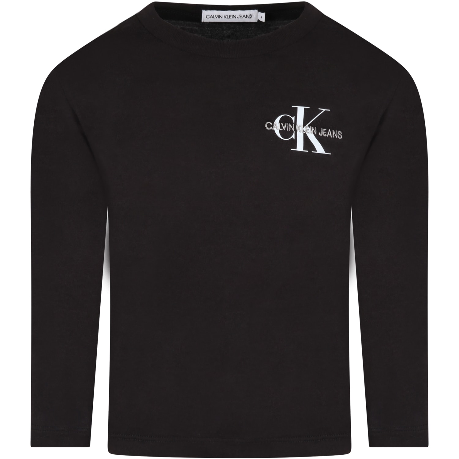 Calvin Klein Black T-shirt For Kids With Double Logo