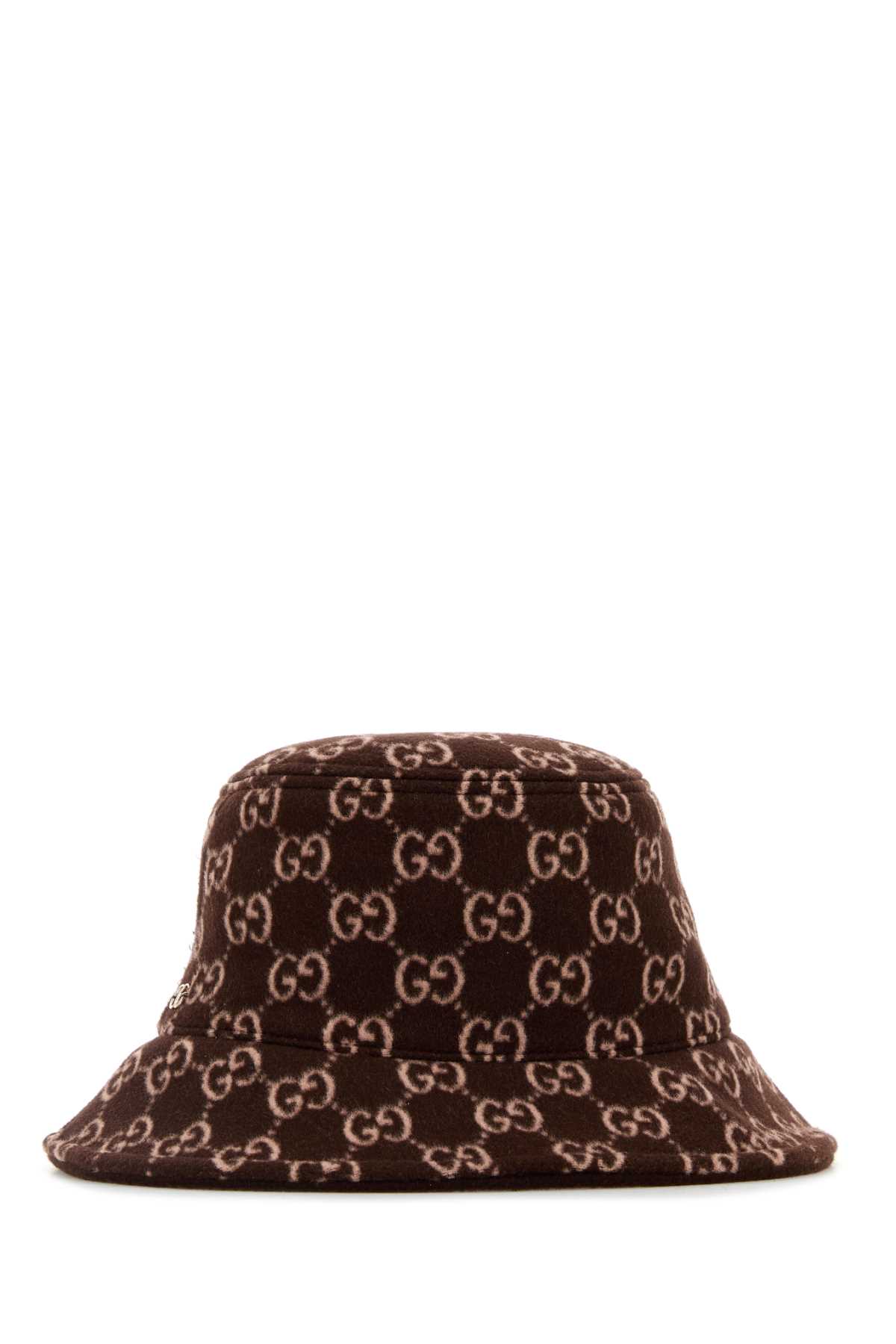 Gucci Embroidered Wool Blend Bucket Hat In Brown