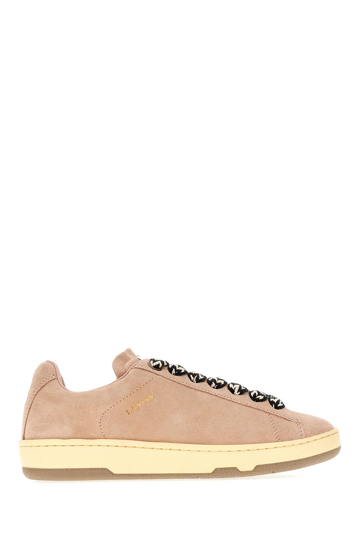 Shop Lanvin Antiqued Pink Suede Curb Lite Sneakers In 51