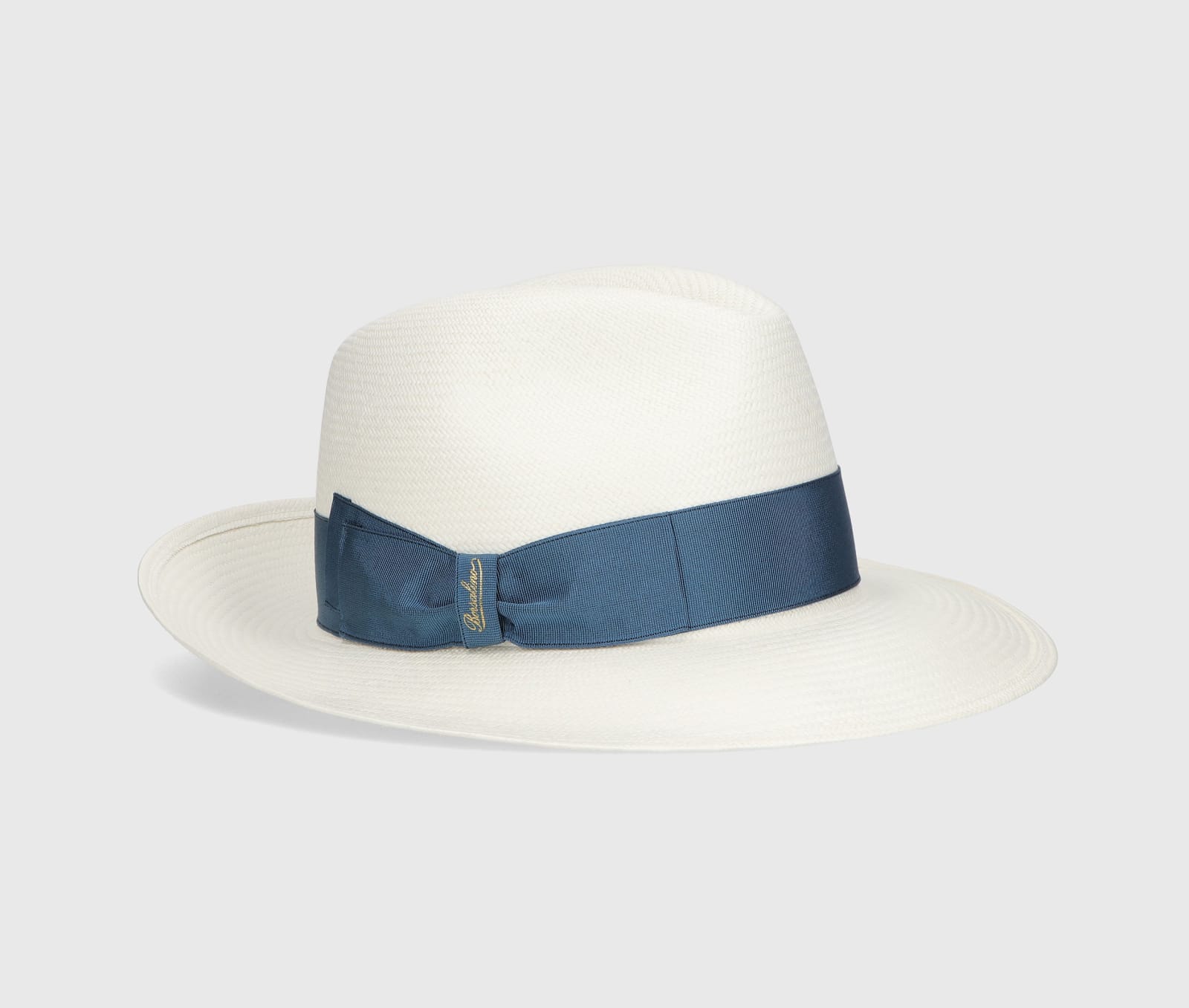 Borsalino Giulietta Panama Fine Wide Brim In White_blue_hat_band
