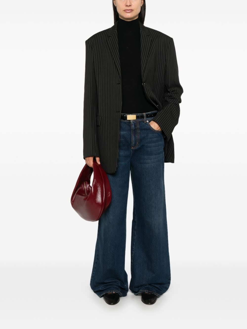 Majestic Filatures Wool And Silk Blend High-neck Sweater In Black