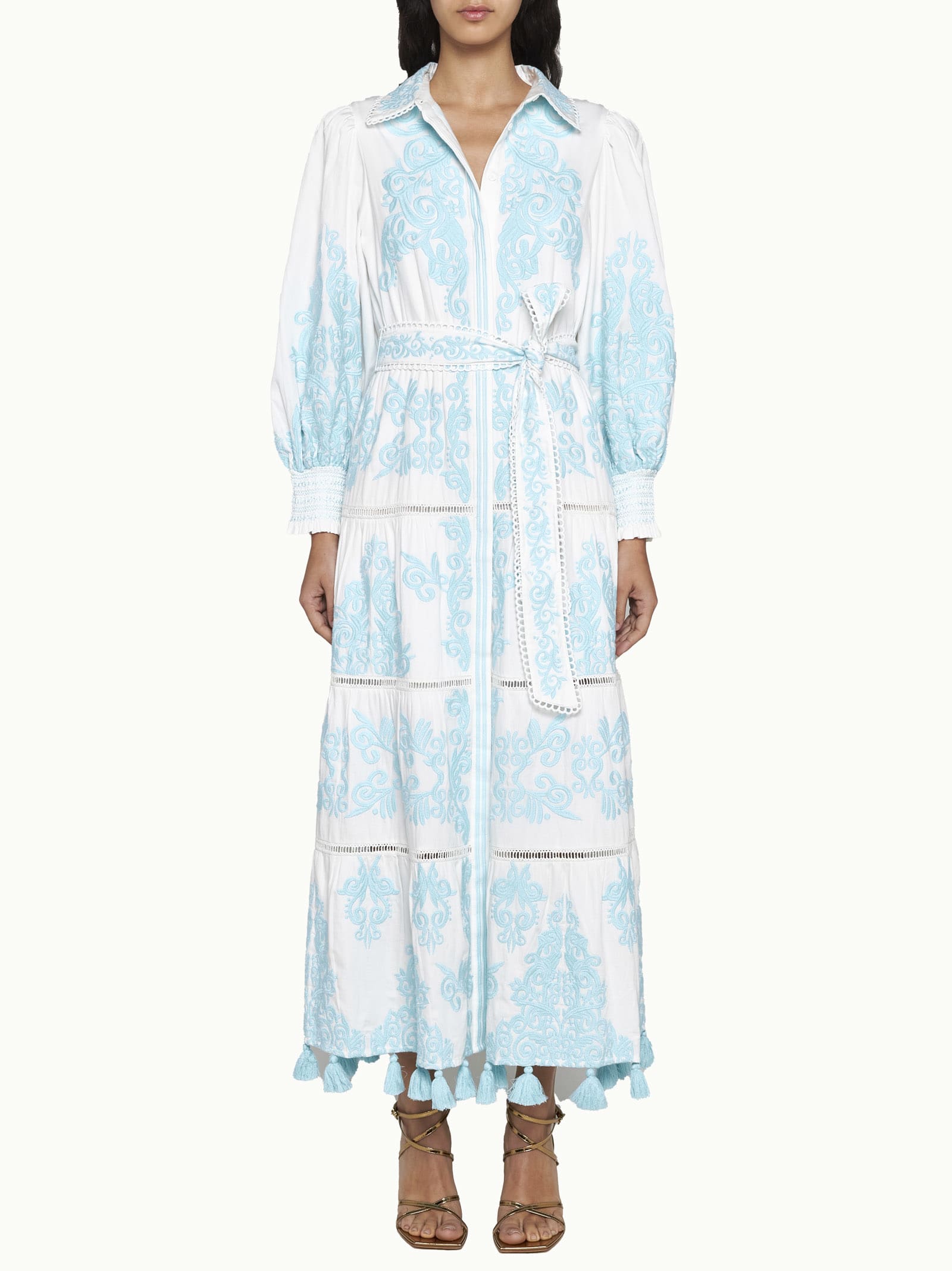 Shop Alice And Olivia Dress In Off White/spring Sky