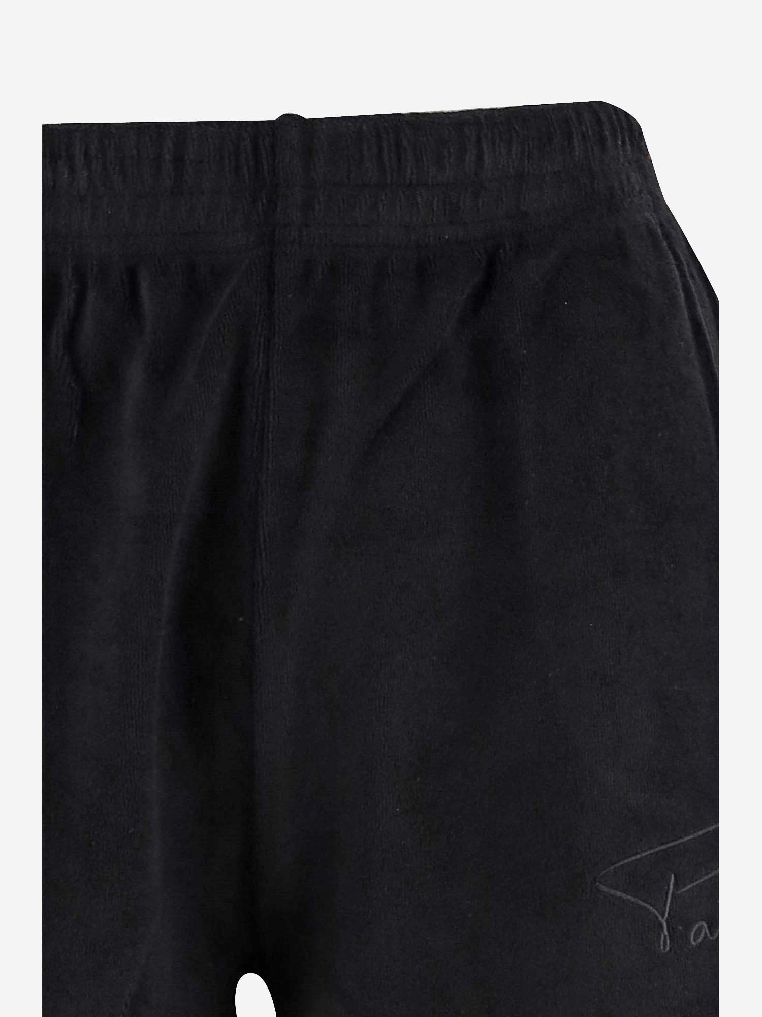 Shop Patou Cotton Terry Short Pants With Logo In Black