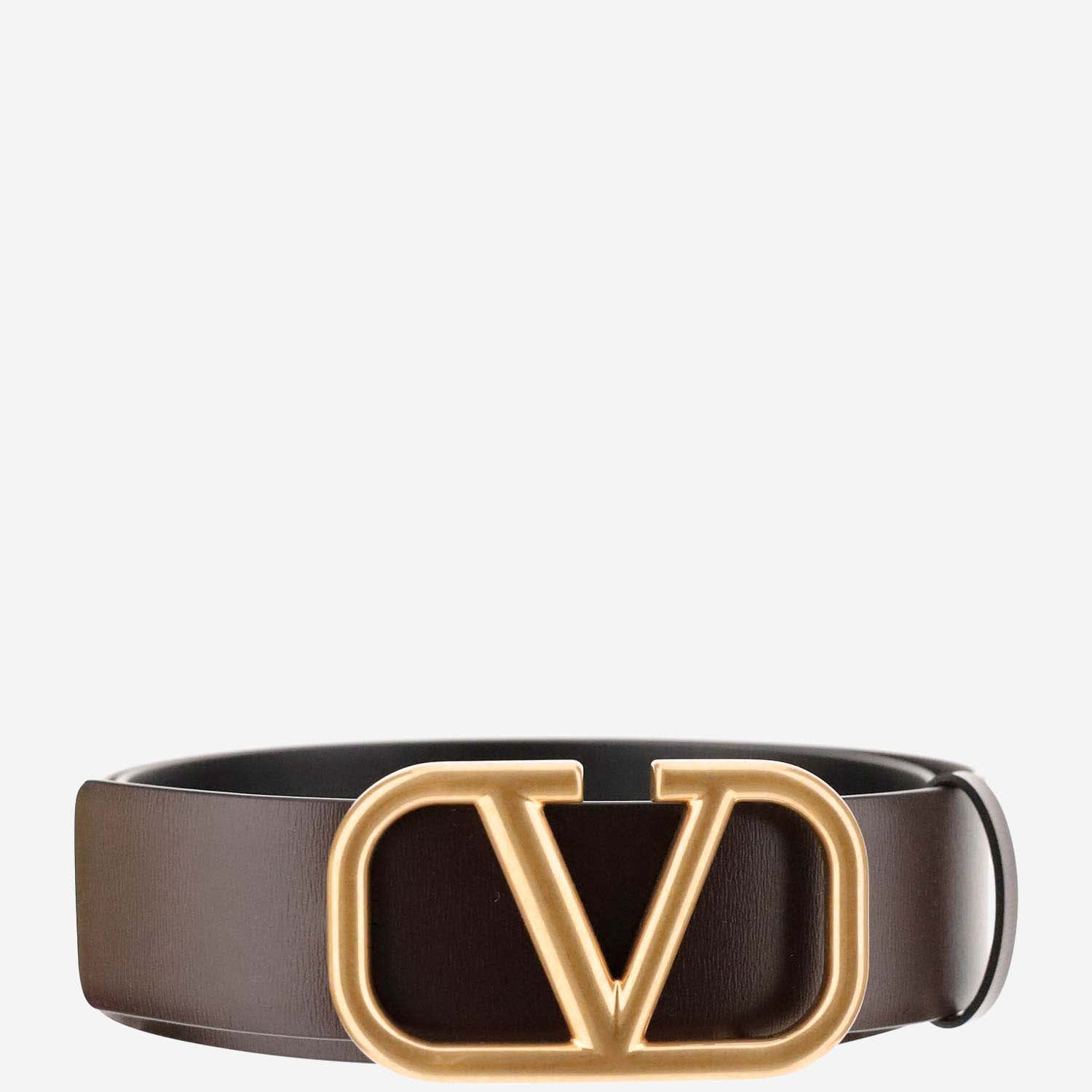 Shop Valentino Signature Vlogo Belt In Brown