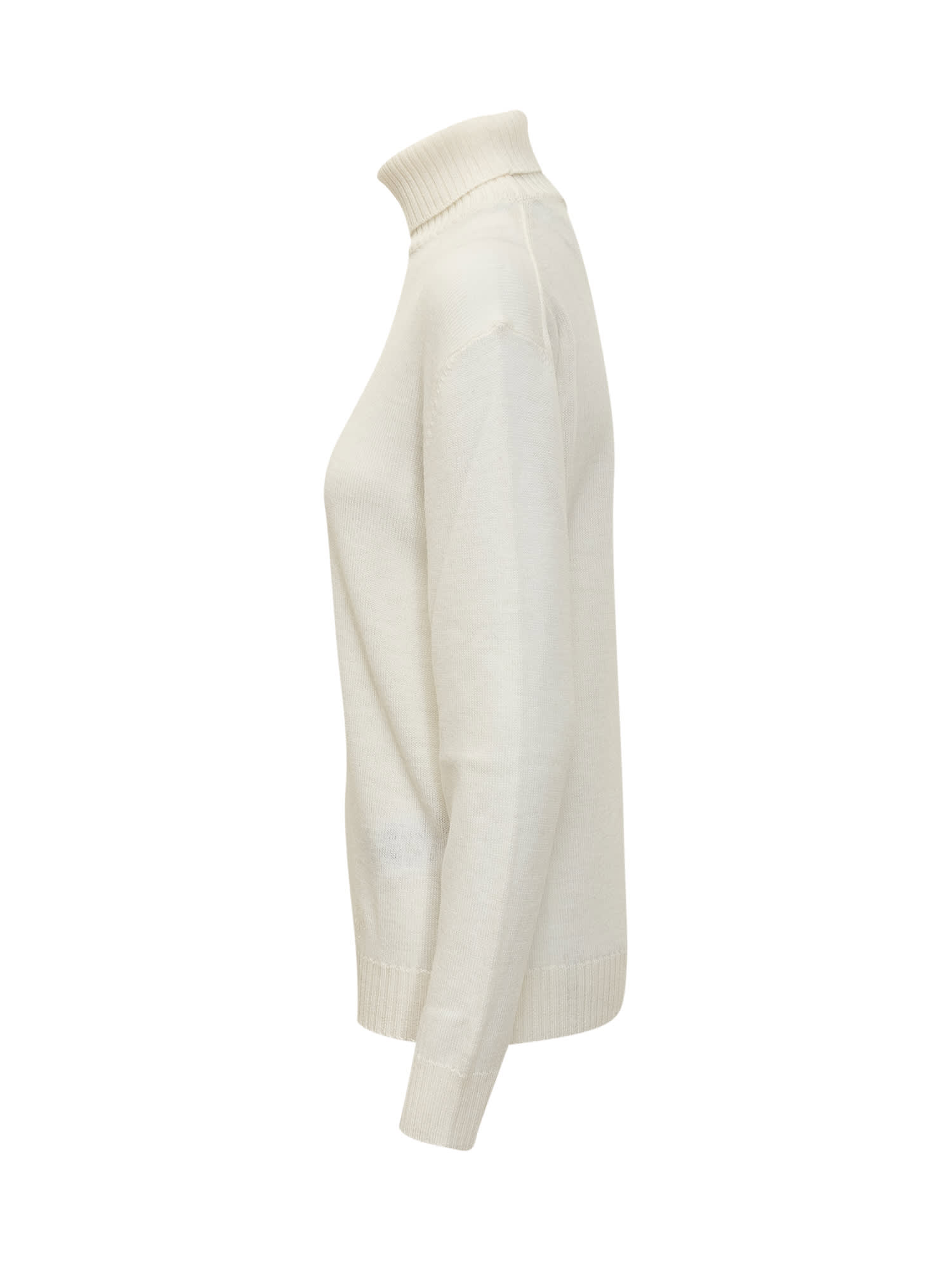 Shop Jil Sander Wool Sweater With Logo In White Snow