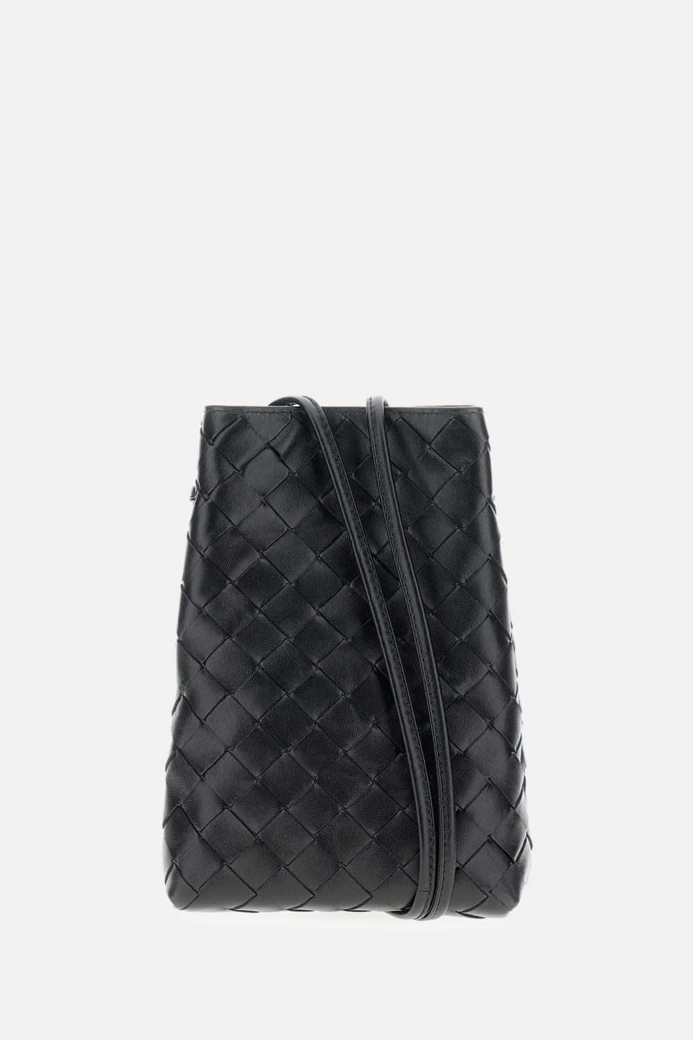 Bottega Veneta Leather Smartphone Case In Black