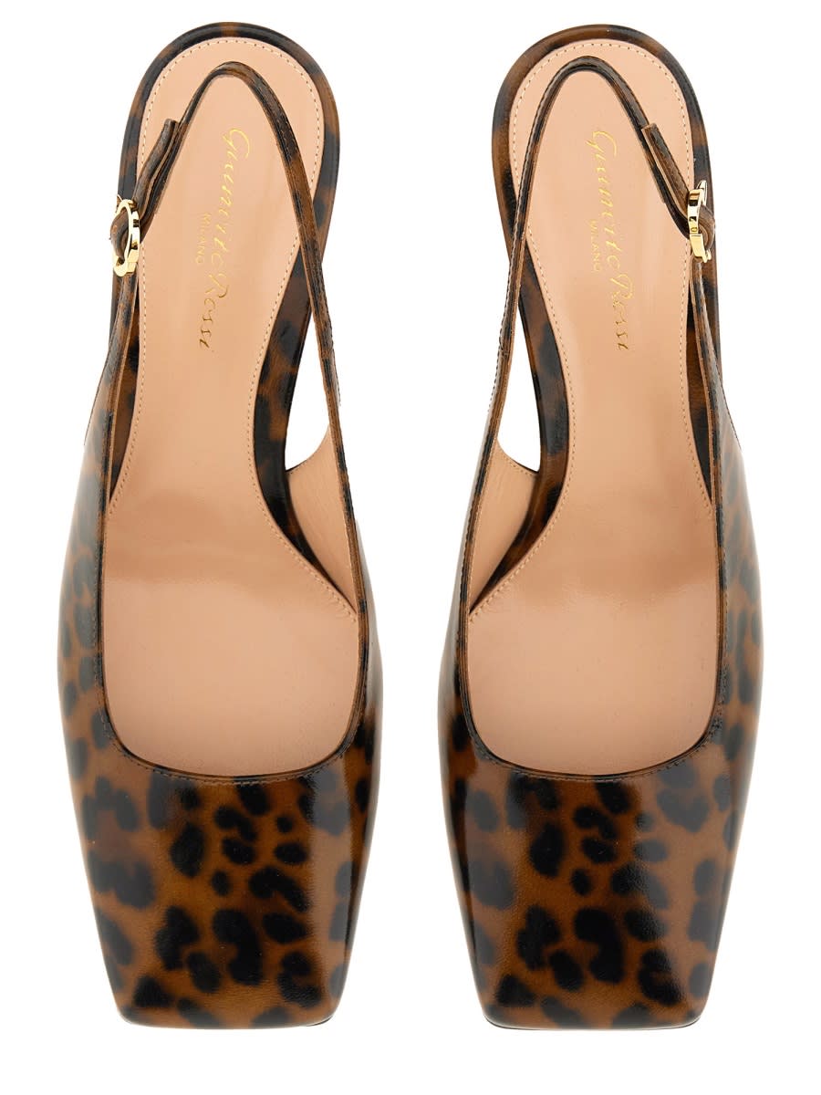 Shop Gianvito Rossi Slingback Christina In Animalier