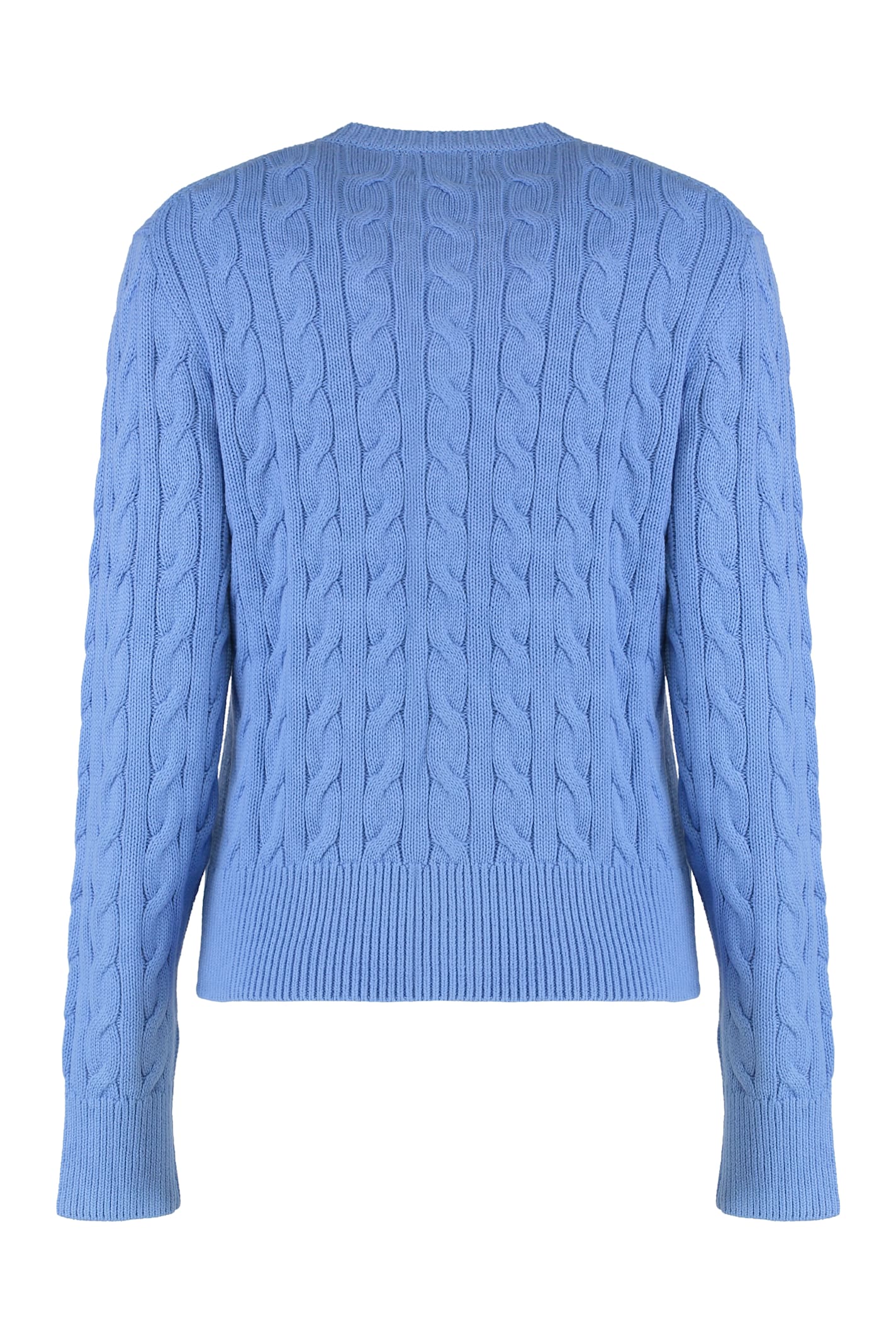Polo Ralph Lauren Cardigan With Cable Knit In Cotton In Blue