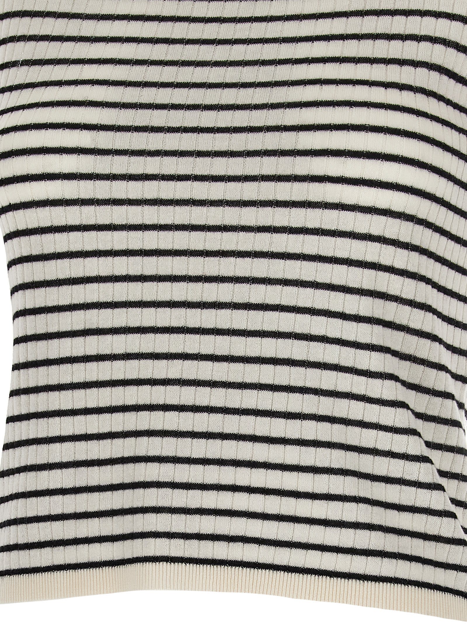 Max Mara Studio Valeria Striped Crewneck Vest In Riga