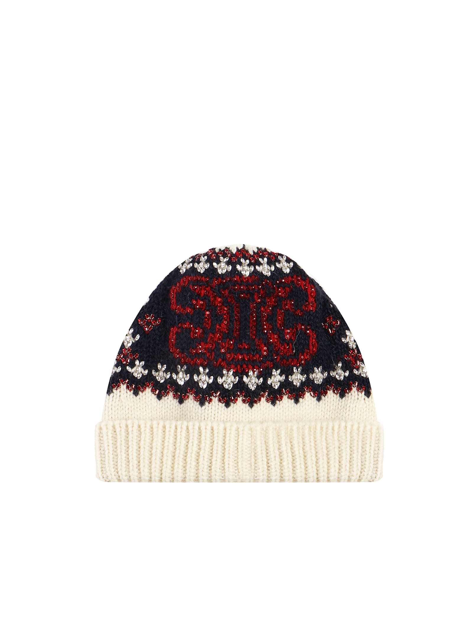 Fair Isle Wool Embroidery Cap