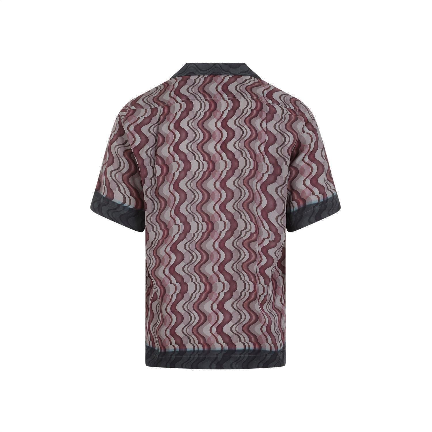 Shop Dries Van Noten Pattern-printed Short-sleeved Shirt In Purple