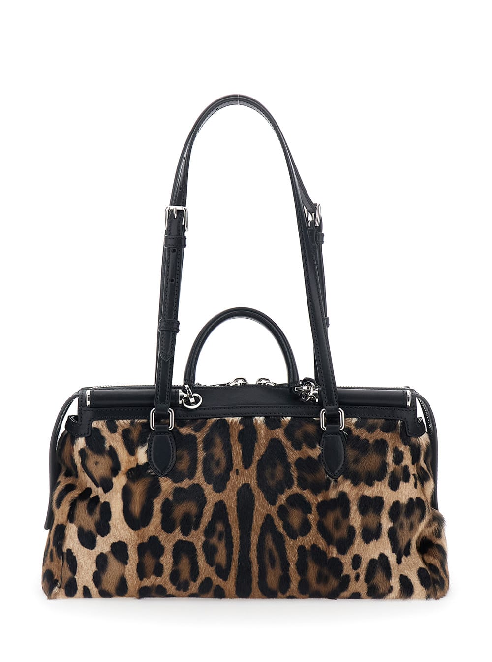 Dolce & Gabbana Vittoria Pony Skin Bag In Brown
