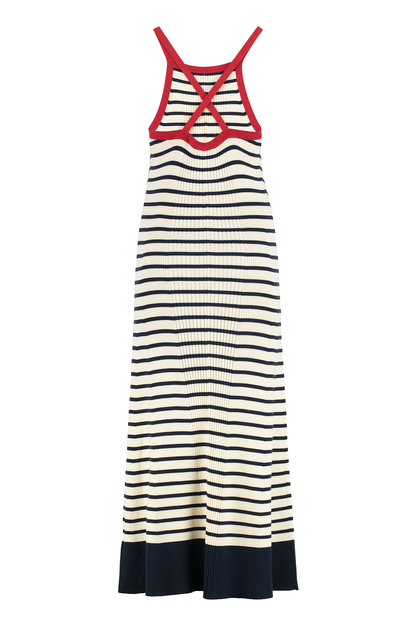Tommy Hilfiger Robe Longue En Maille À Rayures