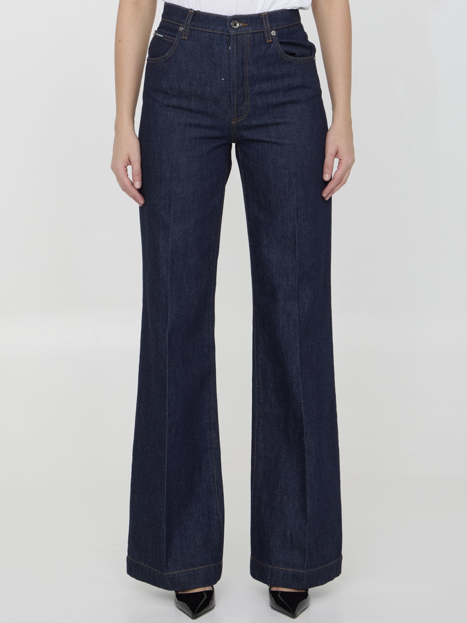 Shop Dolce & Gabbana Flare Jeans In Denim