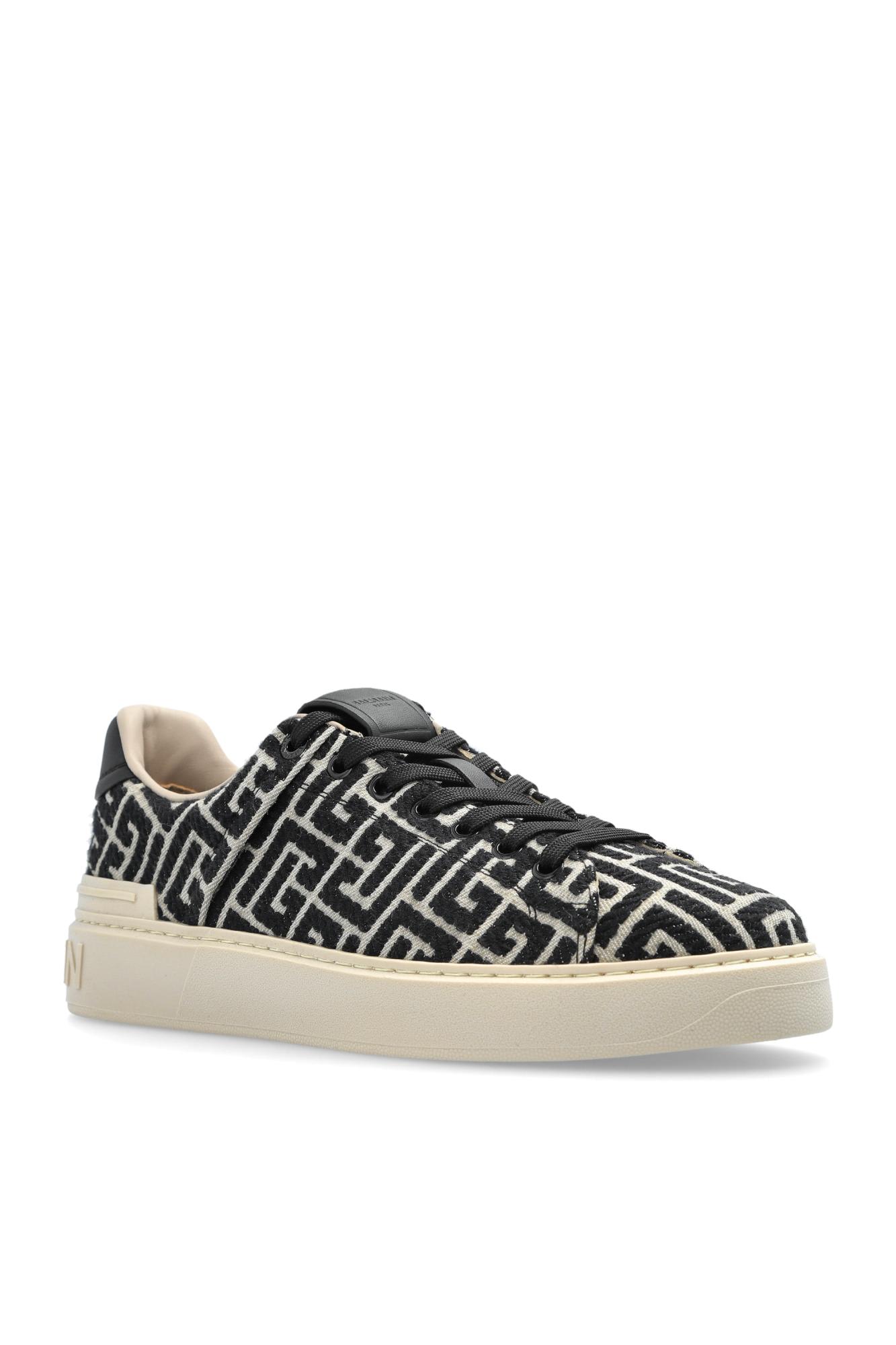 Balmain B Court Monogram Jacquard Low-top Sneaker In Multi