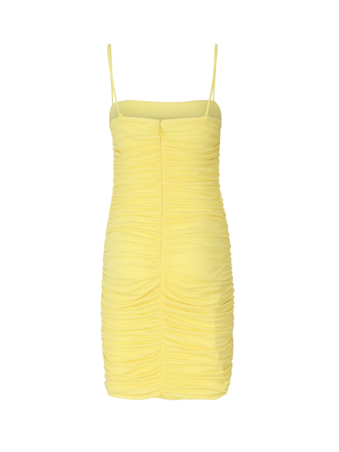 Shop Pinko Fitted Dress With Thin Straps In Yellow