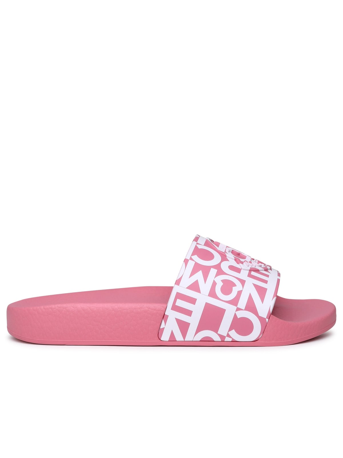 Shop Moncler Jane Rose Rubber Slippers In Pink