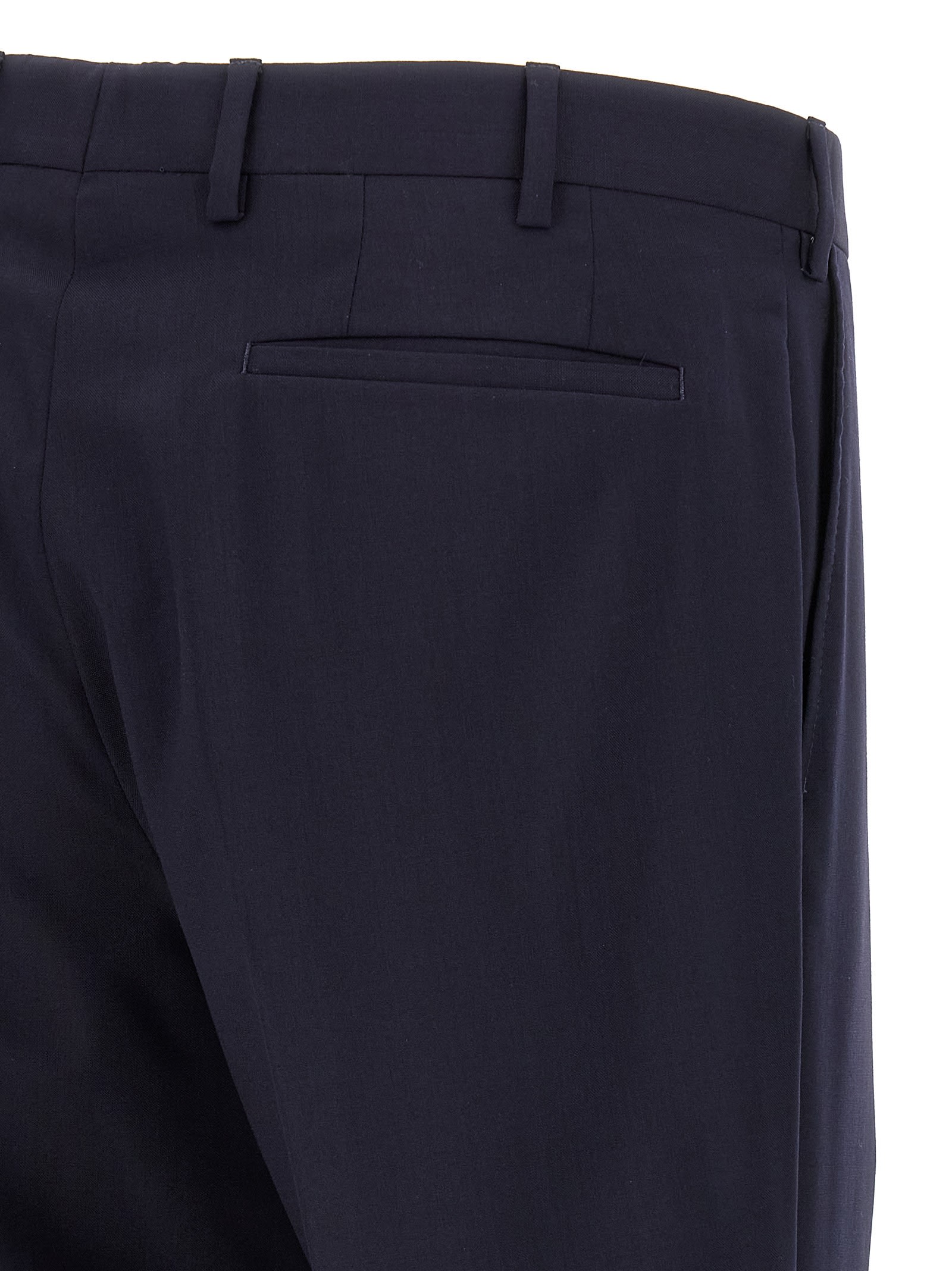 Pal Zileri Wool Trousers With Back Pockets And Belt Loops