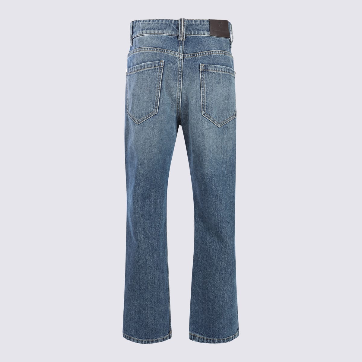 Brunello Cucinelli Belt Loop Denim Trousers In Blue