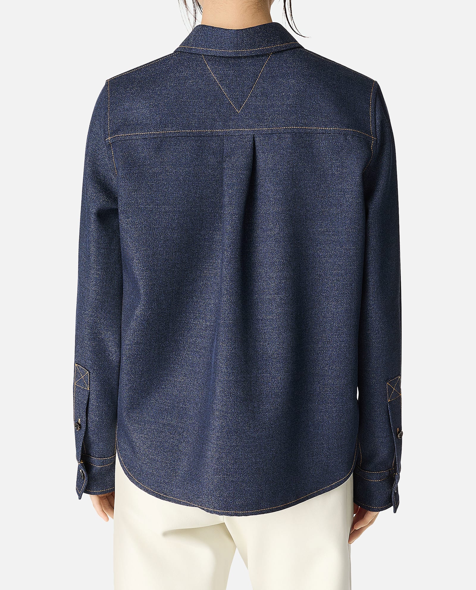 Bottega Veneta Classic Button-up Wool Shirt With Textured Finish In Blue
