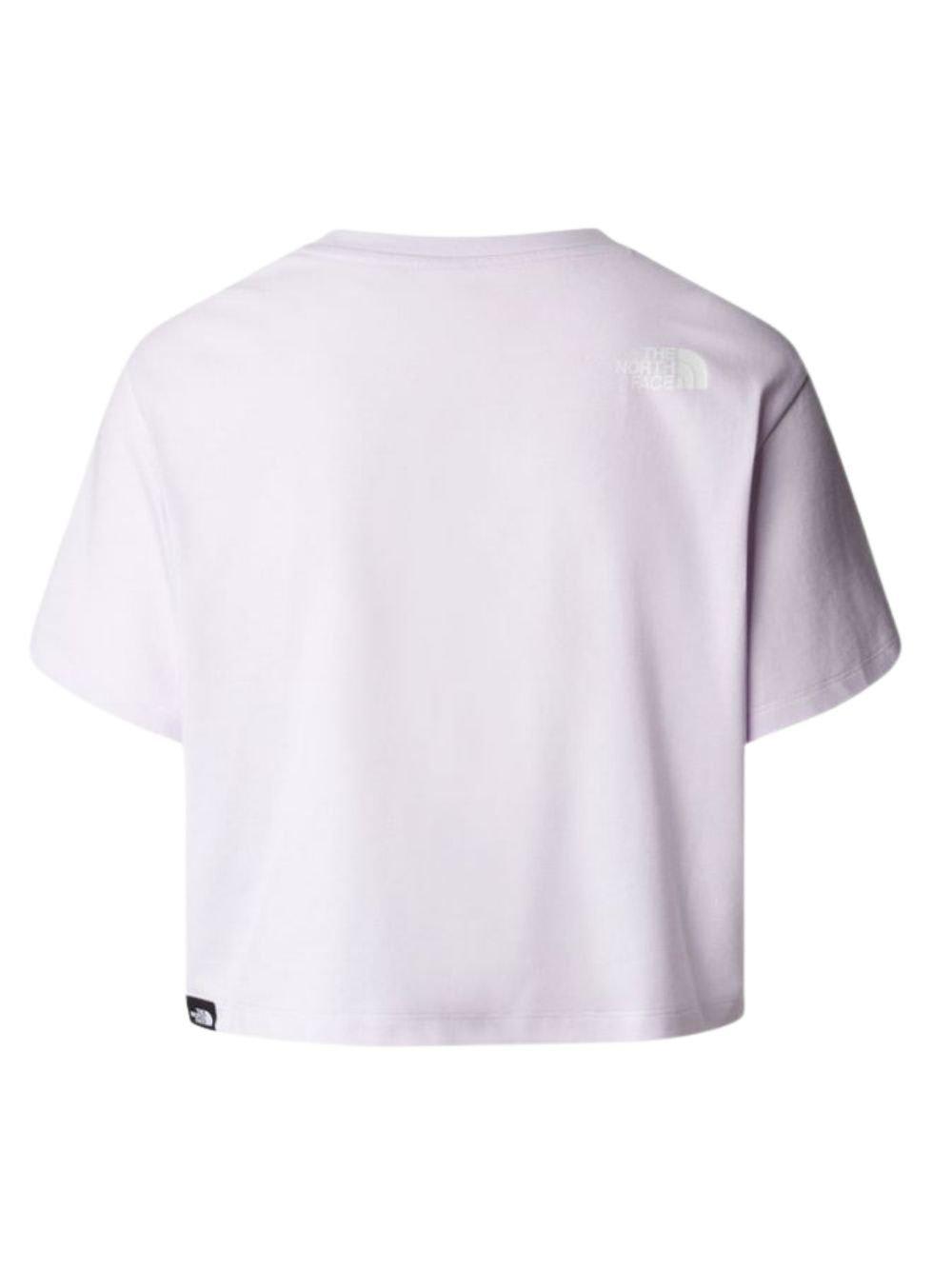 Shop The North Face Logo Printed Cropped T-shirt In Icy Lilac