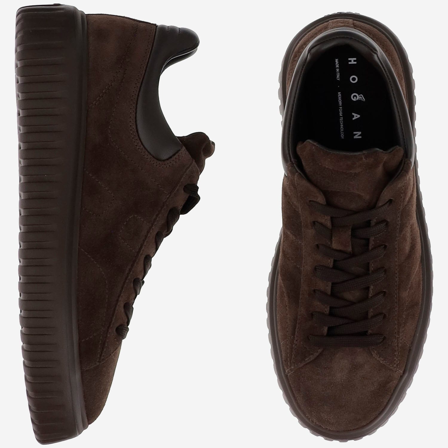 Hogan Brown Suede Sneakers With Padded Collar In Brown