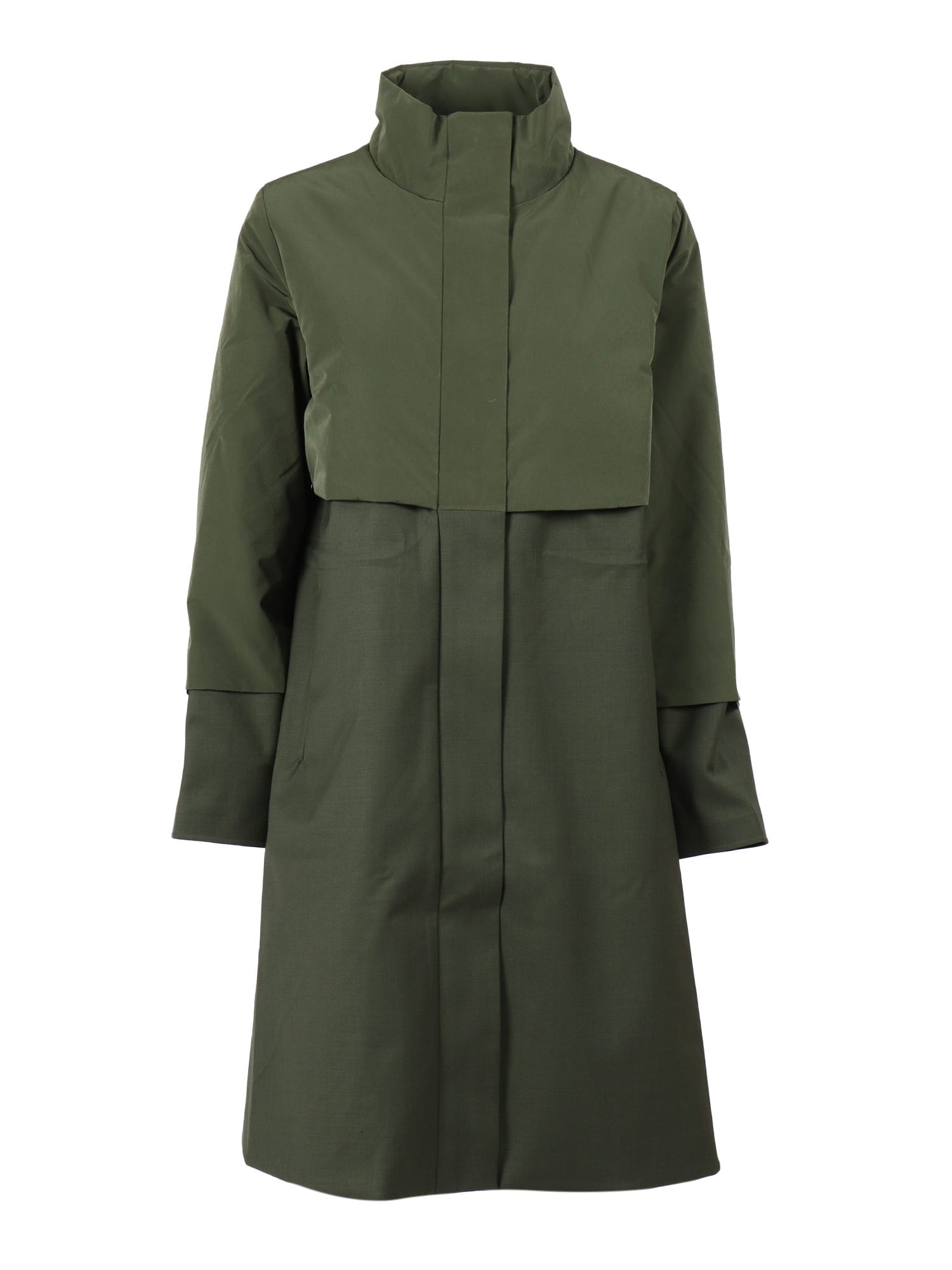 K-way Ella Wool Nylon Mix Down Jacket In Green