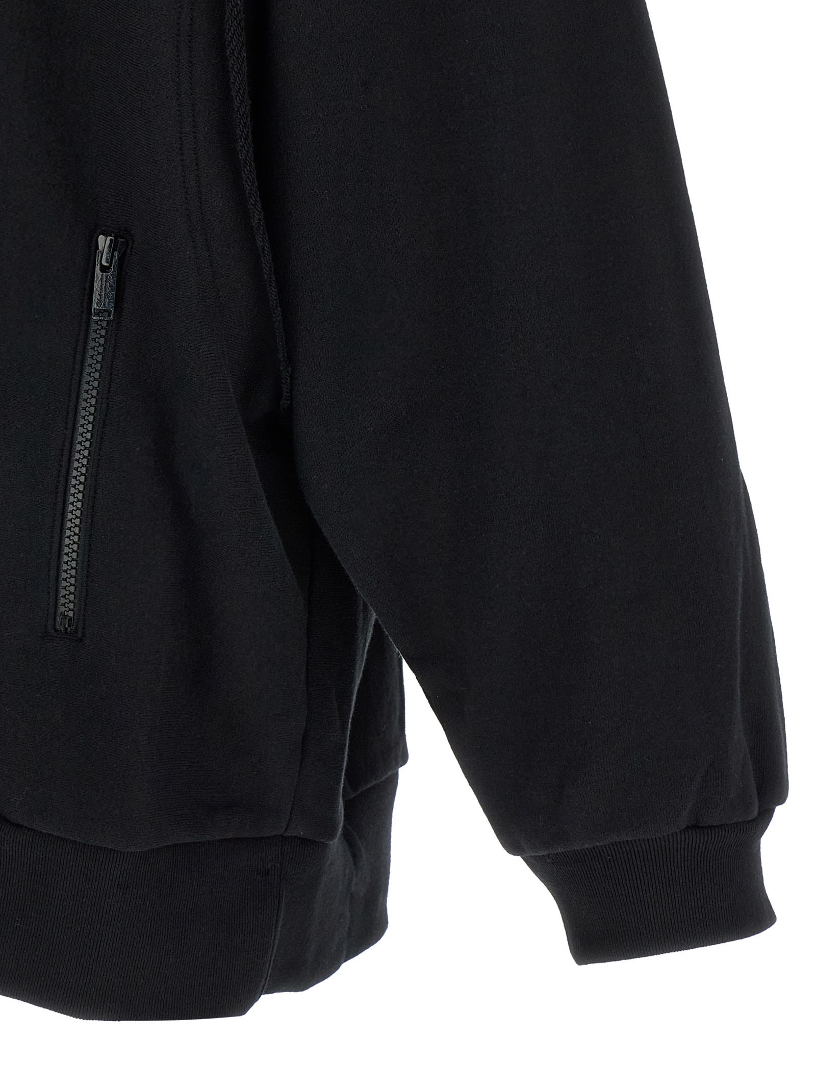 Undercover Gauze Cotton Hoodie With Double Layer Vest In Black