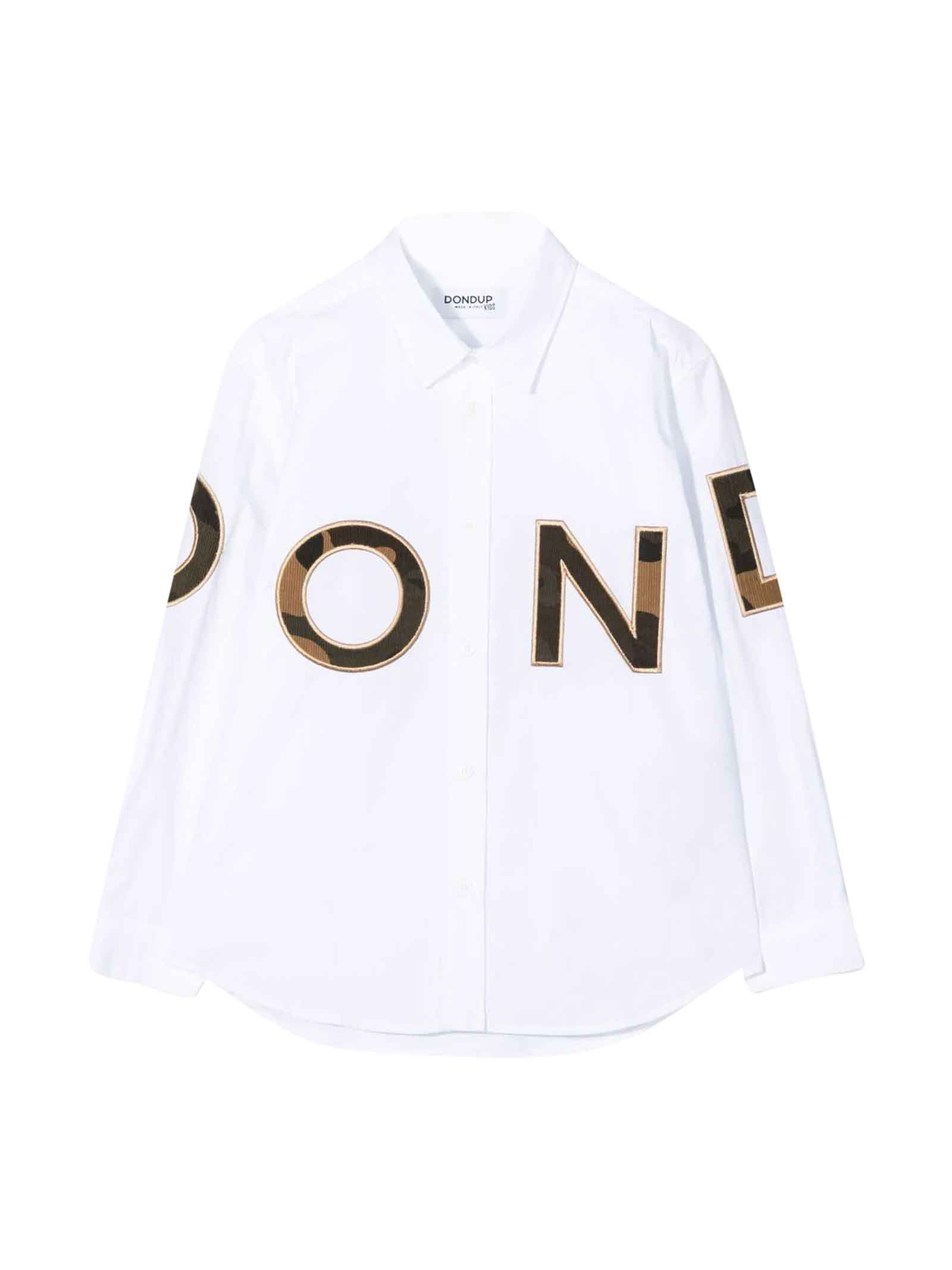 Dondup White Shirt With Camo Logo