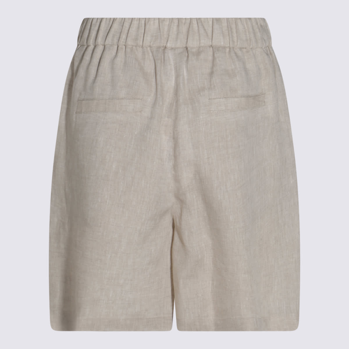 Brunello Cucinelli Beige Linen Short In Iuta