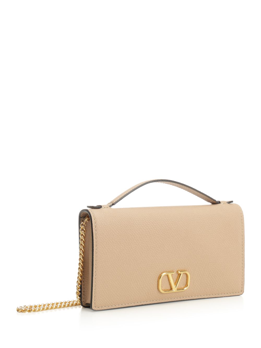 Valentino Vlogo Signature Chain Wallet In Neutral