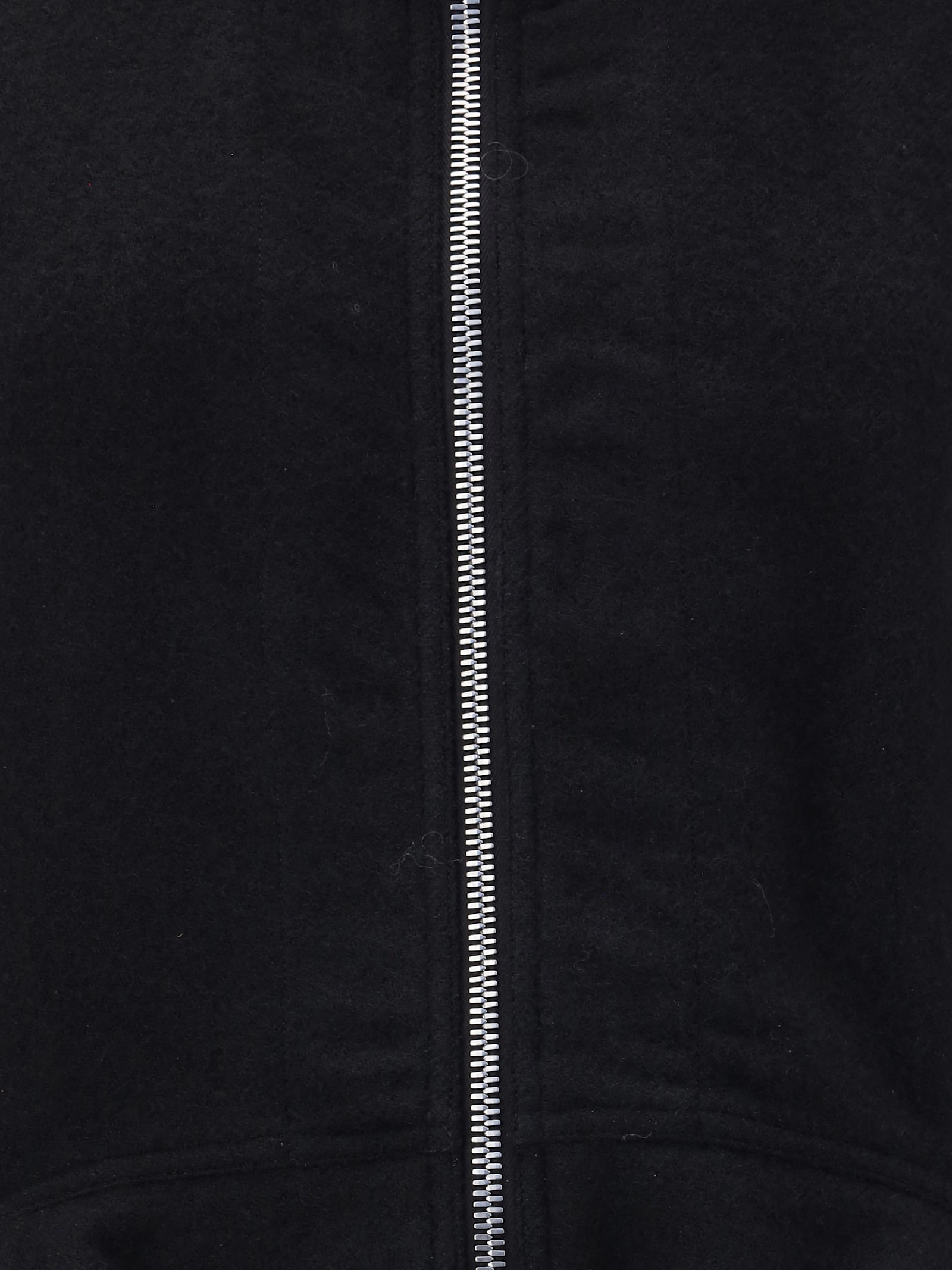 Rick Owens High Collar Wool Jacket In Black