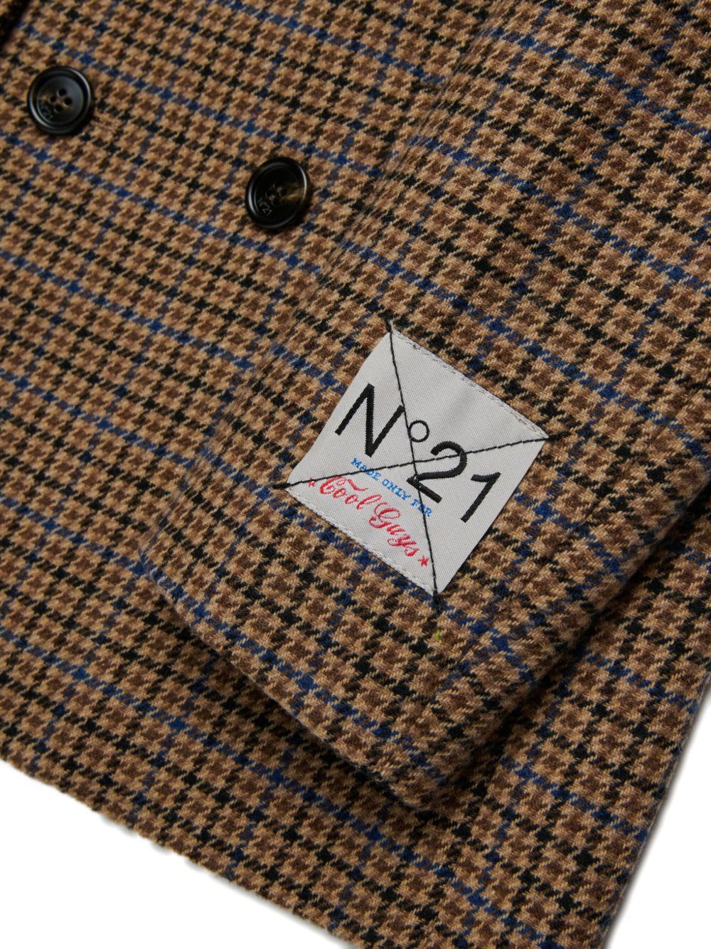 N°21 N. 21 Kids Houndstooth Blazer In Brown