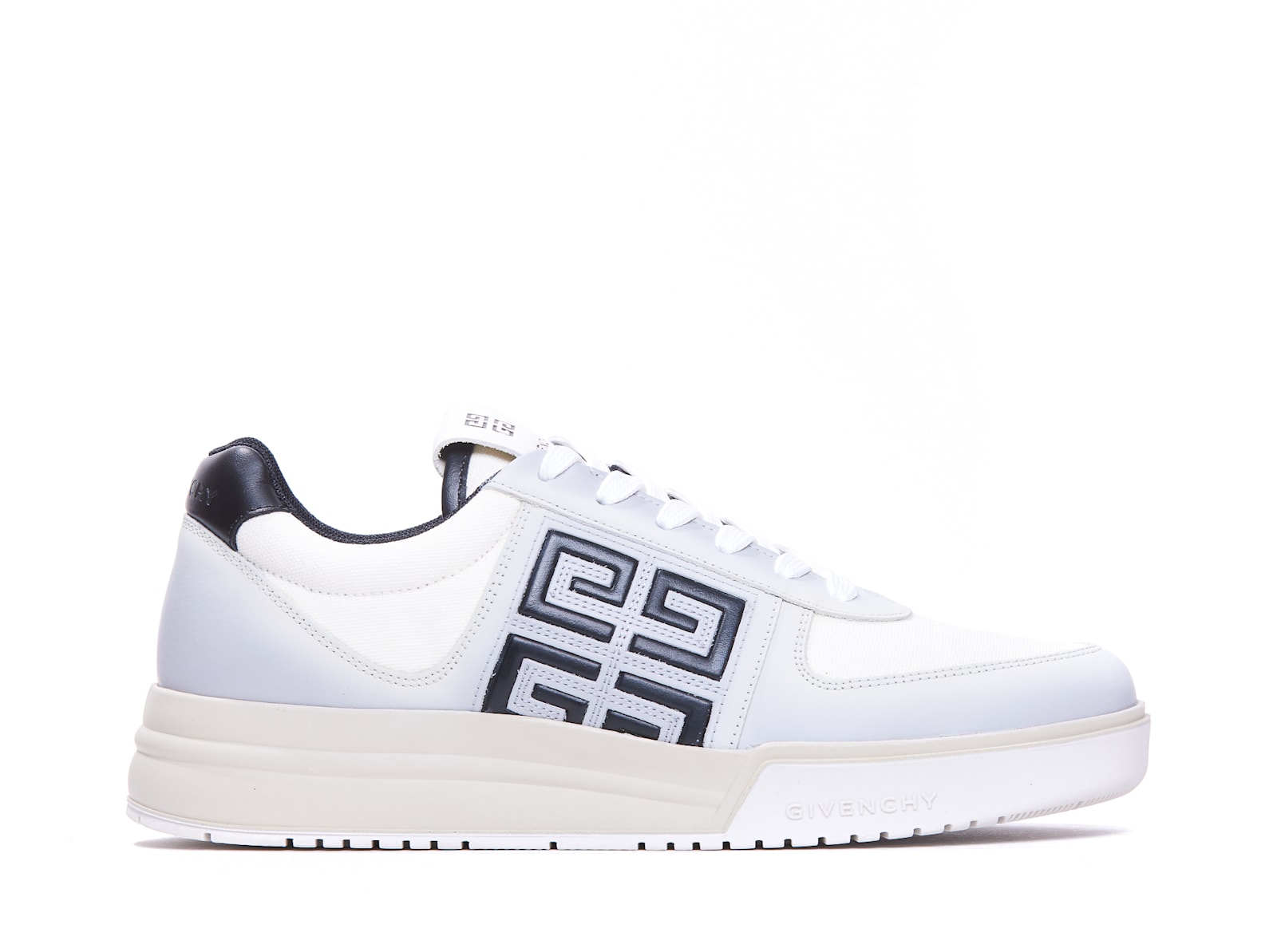 Shop Givenchy G4 Leather And Fabric Sneakers In White