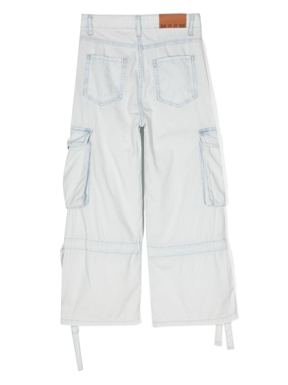 Shop Msgm Jeans Cargo In Blue