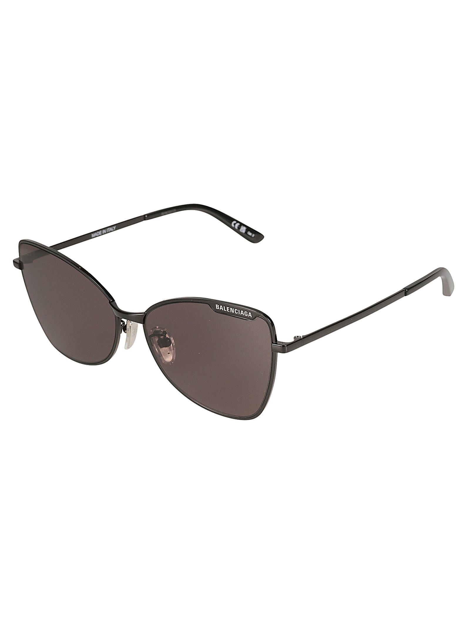 Shop Balenciaga Butterfly Frame Sunglasses In Black/grey