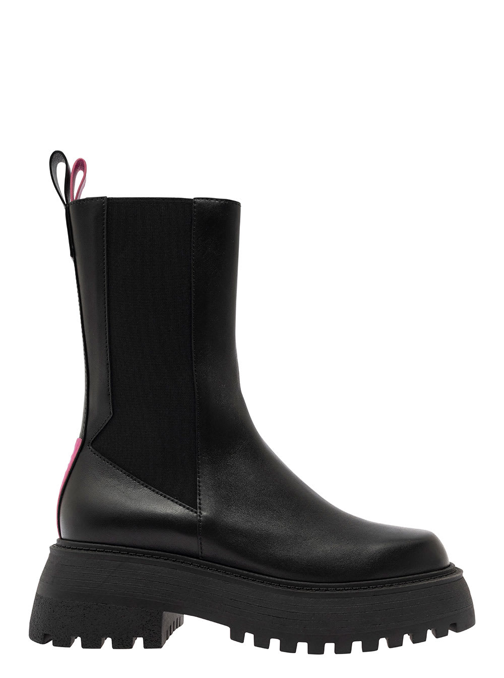 Shop 3juin Tokyo Black Boots With Chunky Platform In Leather Woman